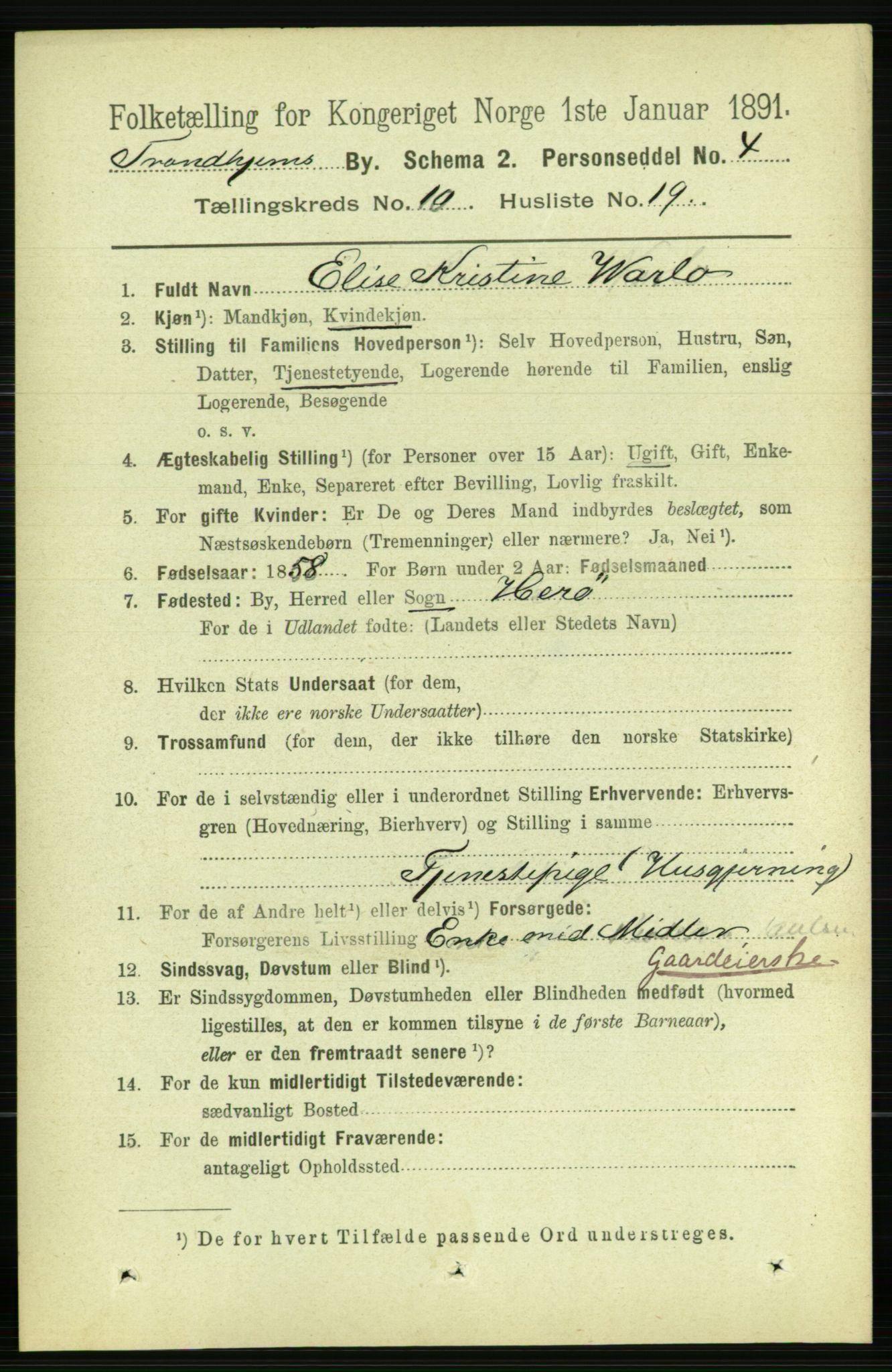 RA, 1891 census for 1601 Trondheim, 1891, p. 8636