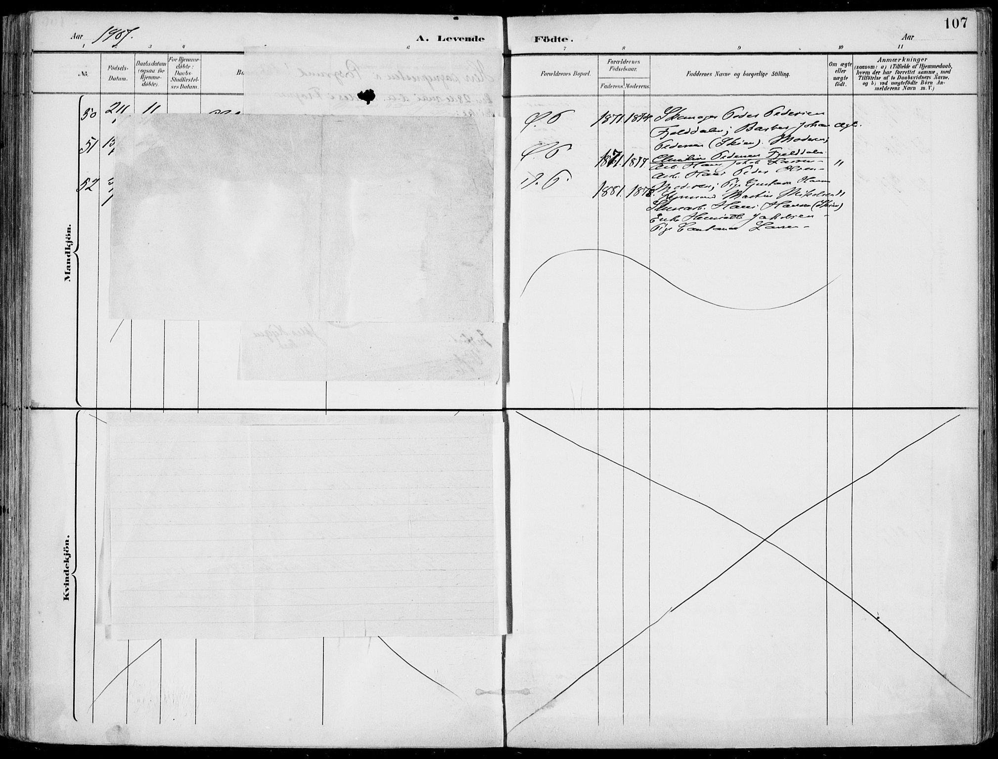 Porsgrunn kirkebøker , SAKO/A-104/F/Fa/L0010: Parish register (official) no. 10, 1895-1919, p. 107