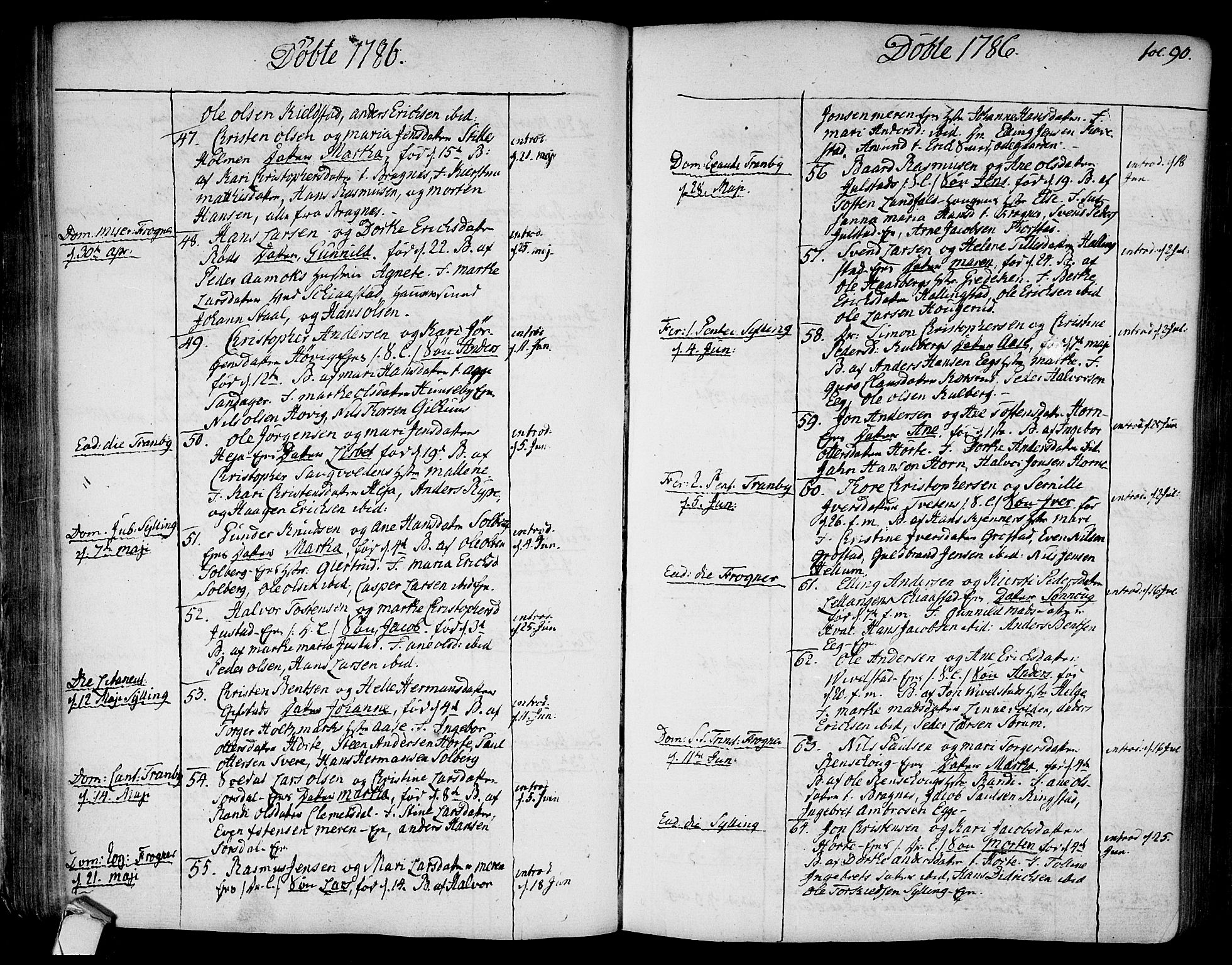 Lier kirkebøker, AV/SAKO-A-230/F/Fa/L0006: Parish register (official) no. I 6, 1777-1794, p. 90