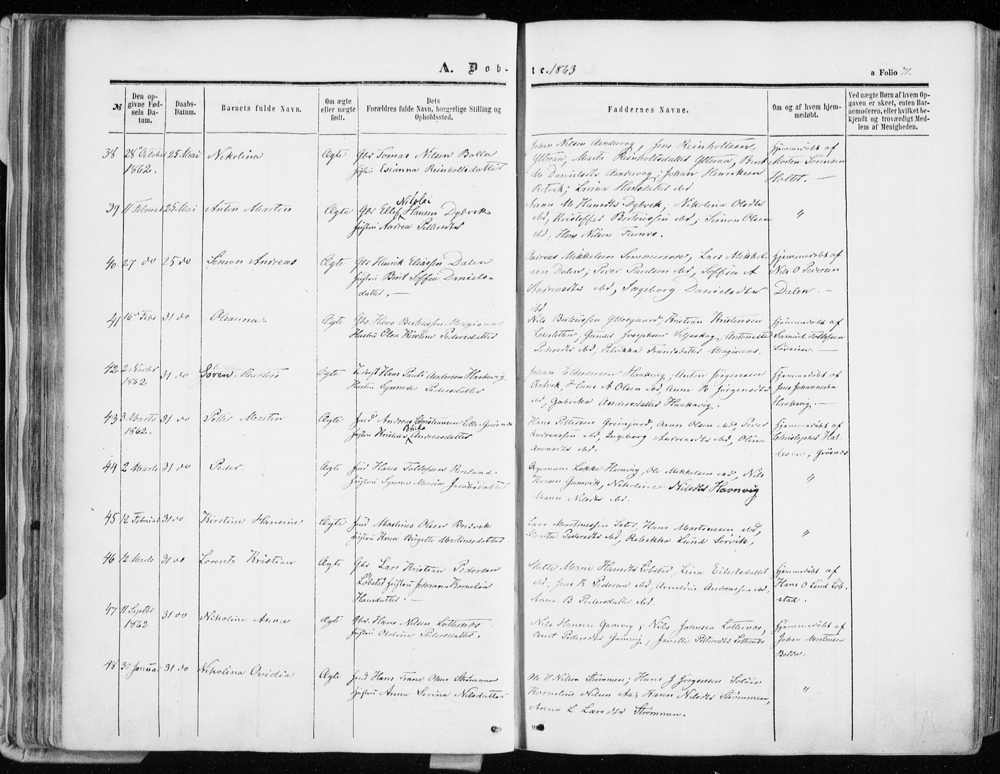 Ibestad sokneprestembete, SATØ/S-0077/H/Ha/Haa/L0009kirke: Parish register (official) no. 9, 1859-1868, p. 71
