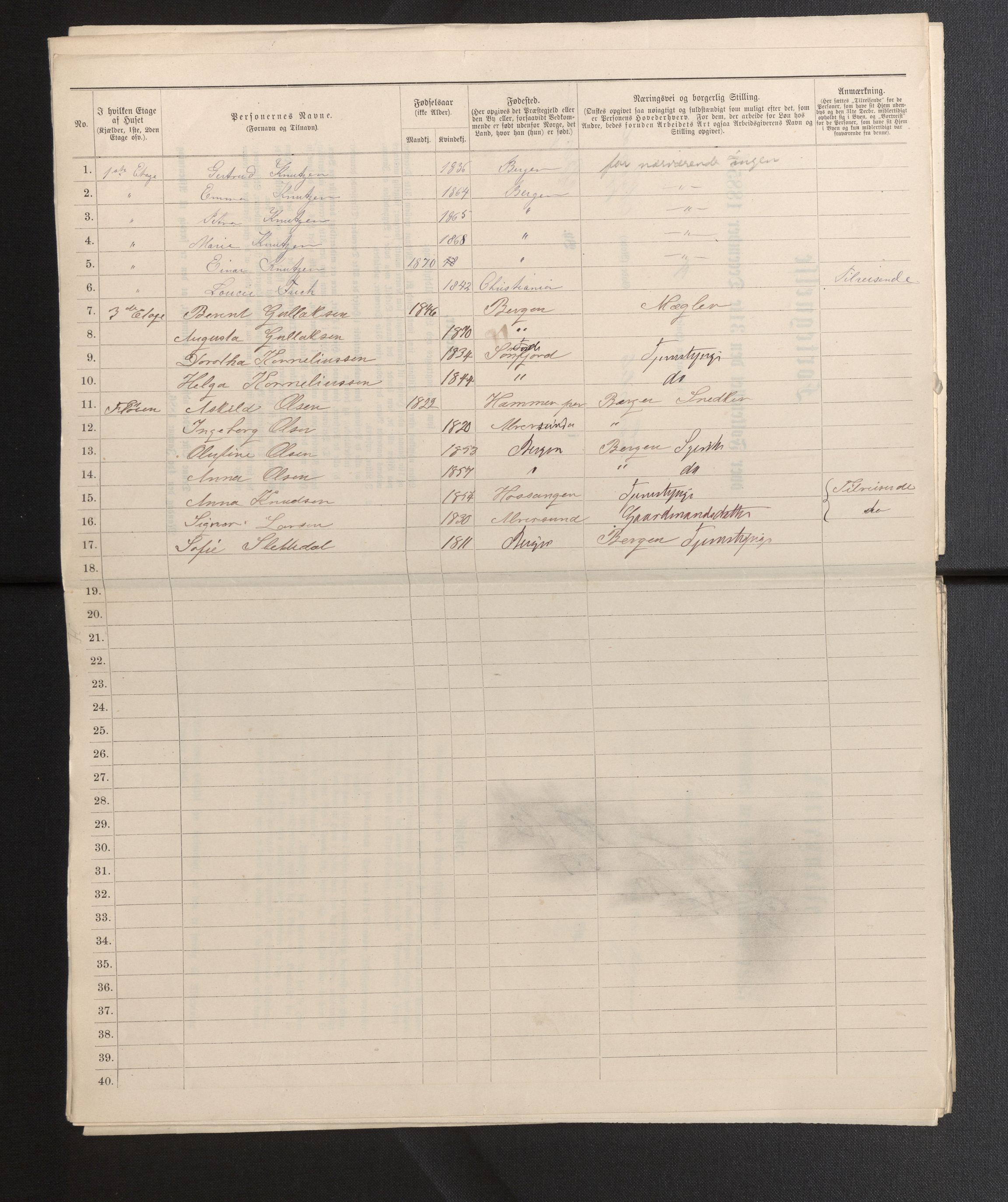 SAB, 1885 census for 1301 Bergen, 1885, p. 1418