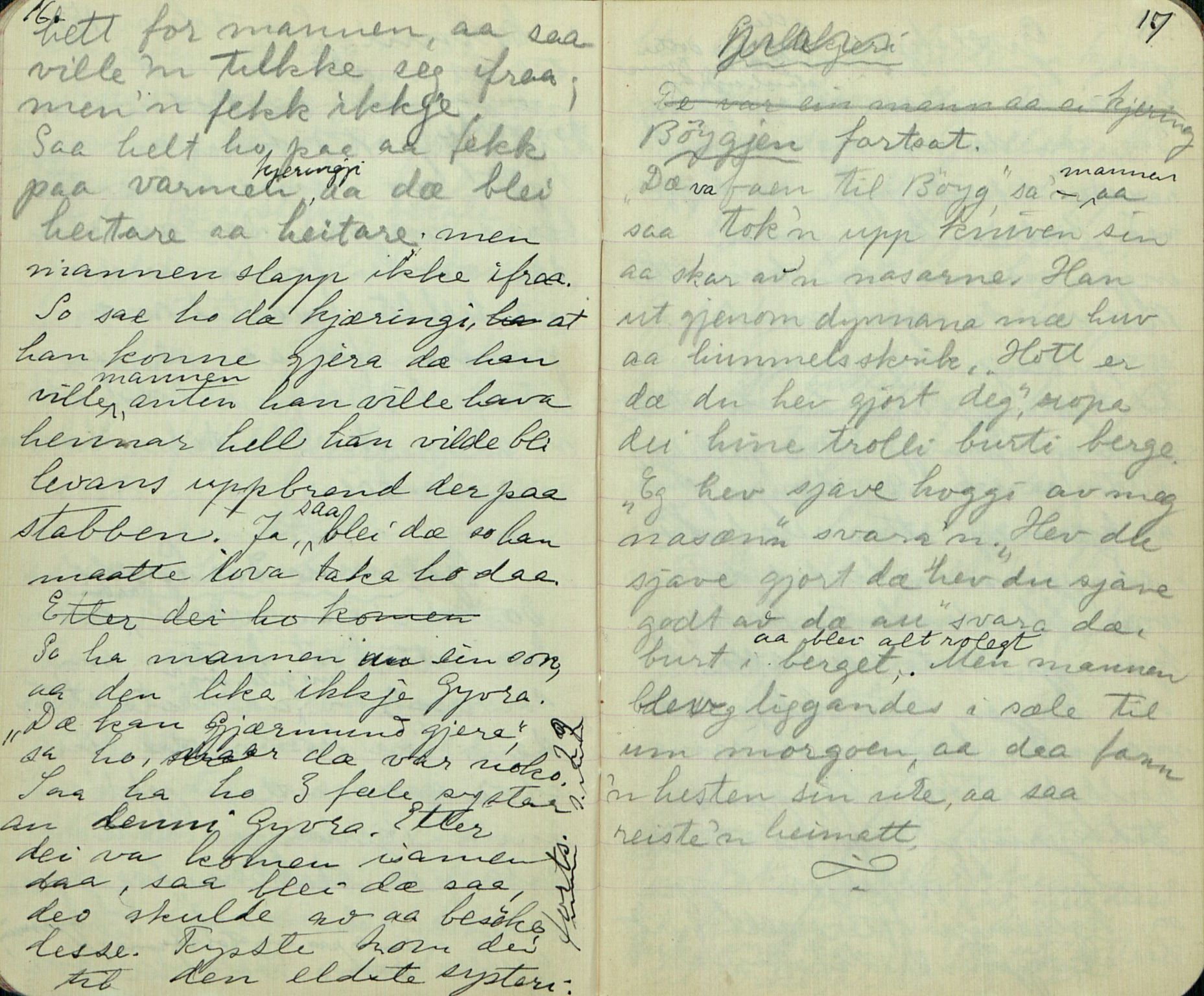 Rikard Berge, TEMU/TGM-A-1003/F/L0008/0030: 300-340 / 329 Oppskrifter av Svånaug A. Kasin, Seljord. Mest eventyr, 1915, p. 16-17