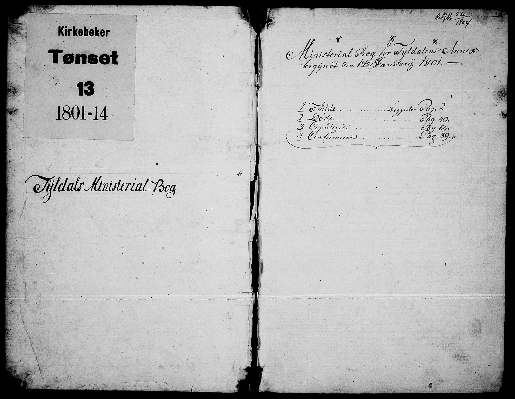 Tynset prestekontor, AV/SAH-PREST-058/H/Ha/Haa/L0017: Parish register (official) no. 17, 1801-1814, p. 1