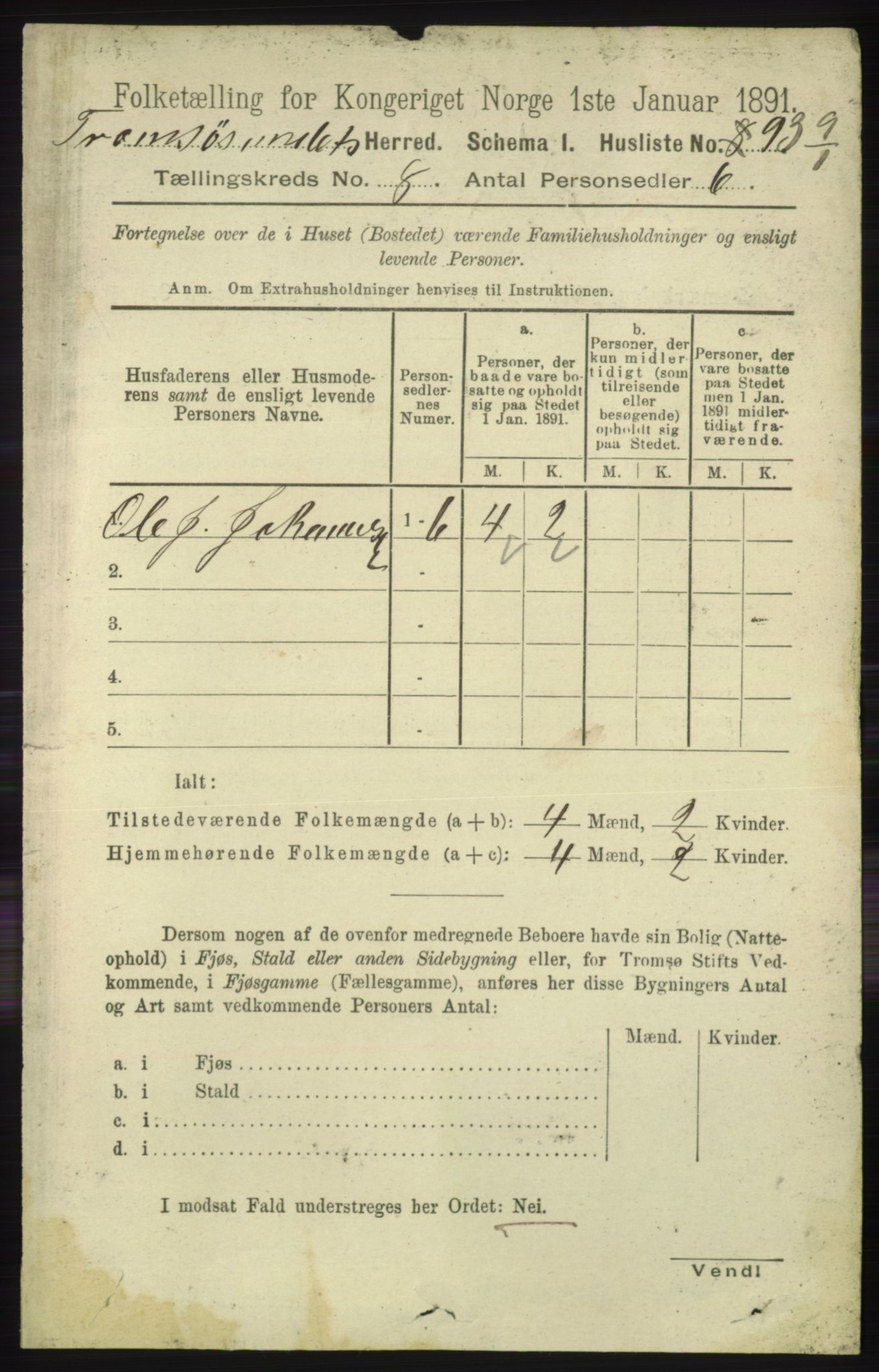 RA, 1891 census for 1934 Tromsøysund, 1891, p. 4441