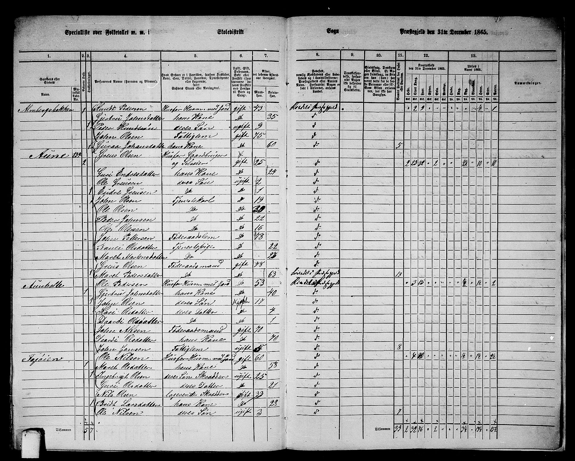 RA, 1865 census for Rindal, 1865, p. 108