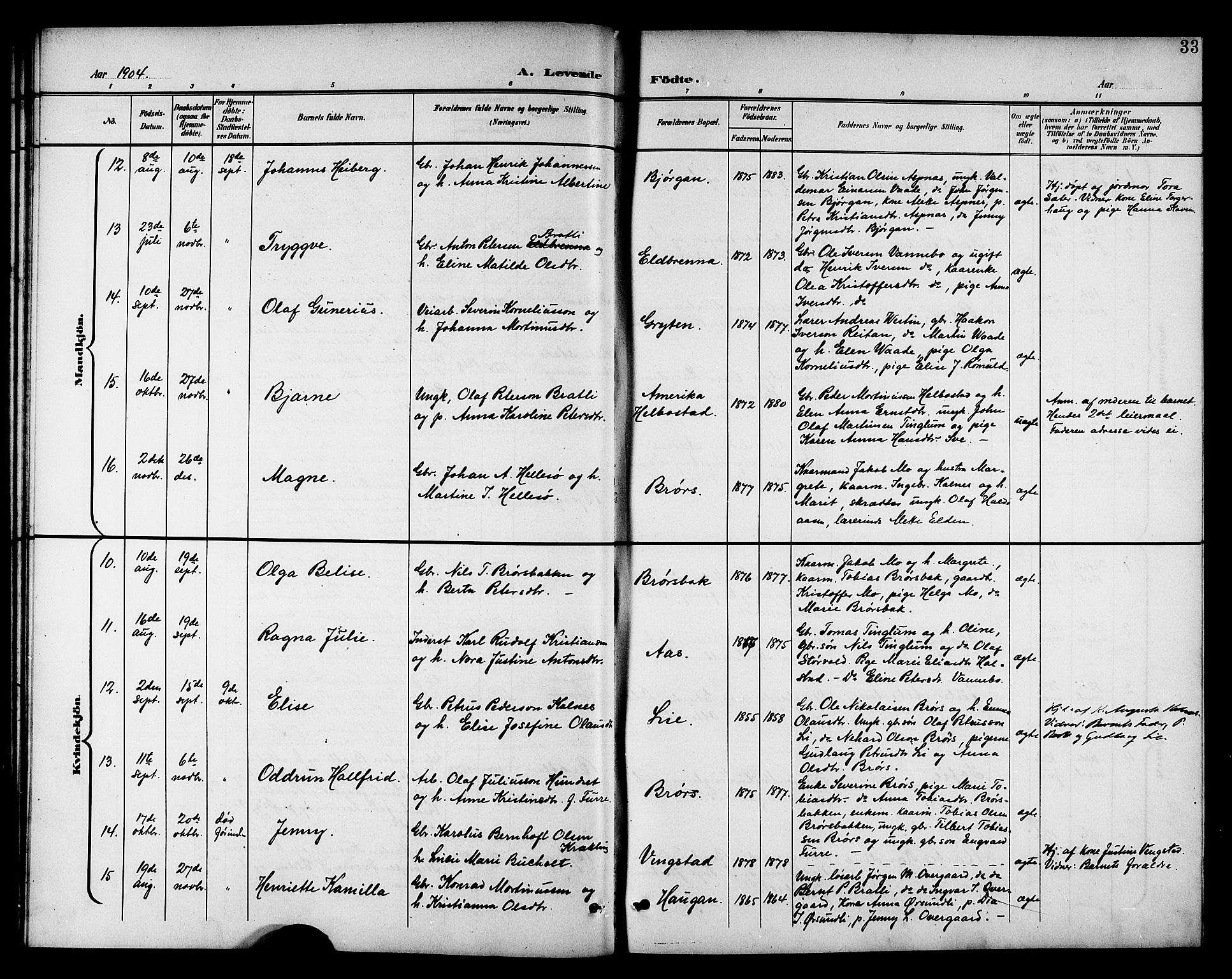 Ministerialprotokoller, klokkerbøker og fødselsregistre - Nord-Trøndelag, SAT/A-1458/742/L0412: Parish register (copy) no. 742C03, 1898-1910, p. 33