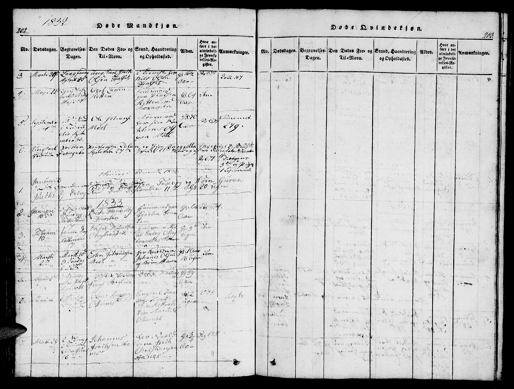 Ministerialprotokoller, klokkerbøker og fødselsregistre - Møre og Romsdal, AV/SAT-A-1454/573/L0873: Parish register (copy) no. 573C01, 1819-1834, p. 202-203