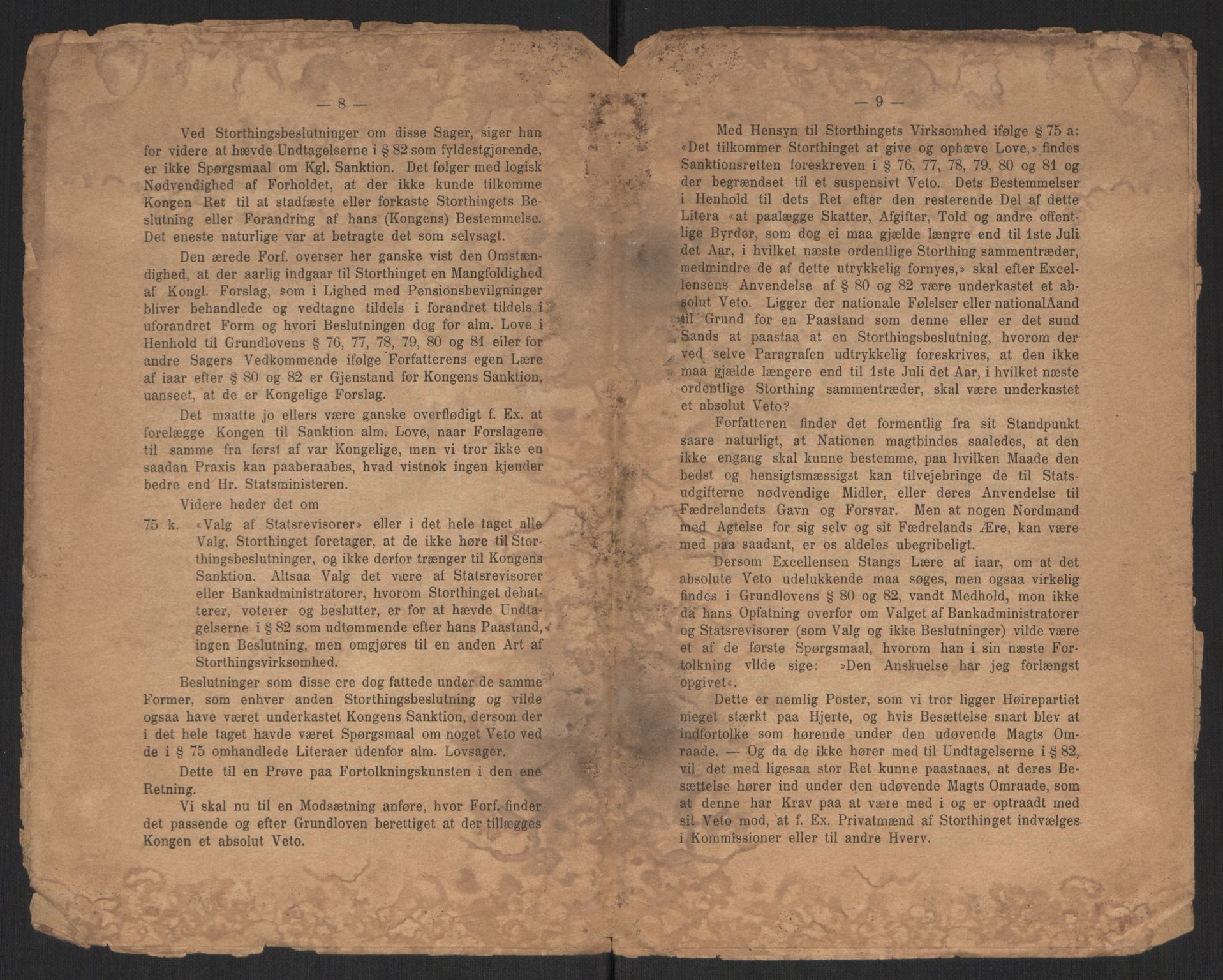 Venstres Hovedorganisasjon, RA/PA-0876/X/L0001: De eldste skrifter, 1860-1936, p. 424