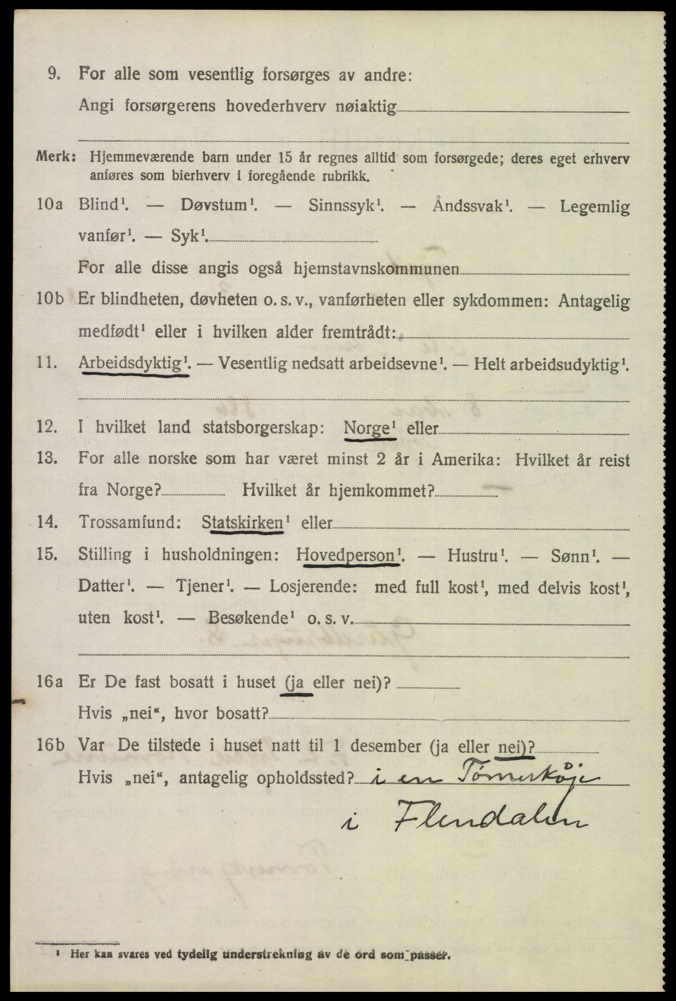 SAH, 1920 census for Trysil, 1920, p. 6922