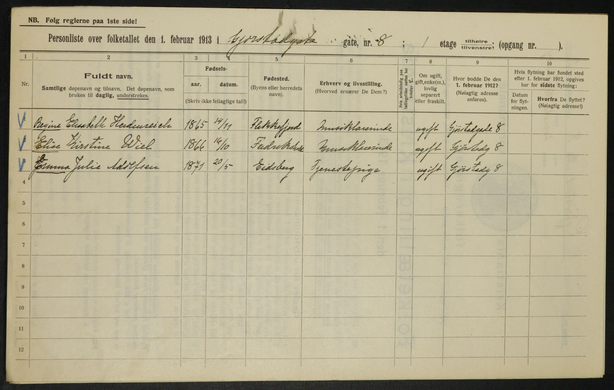 OBA, Municipal Census 1913 for Kristiania, 1913, p. 29449