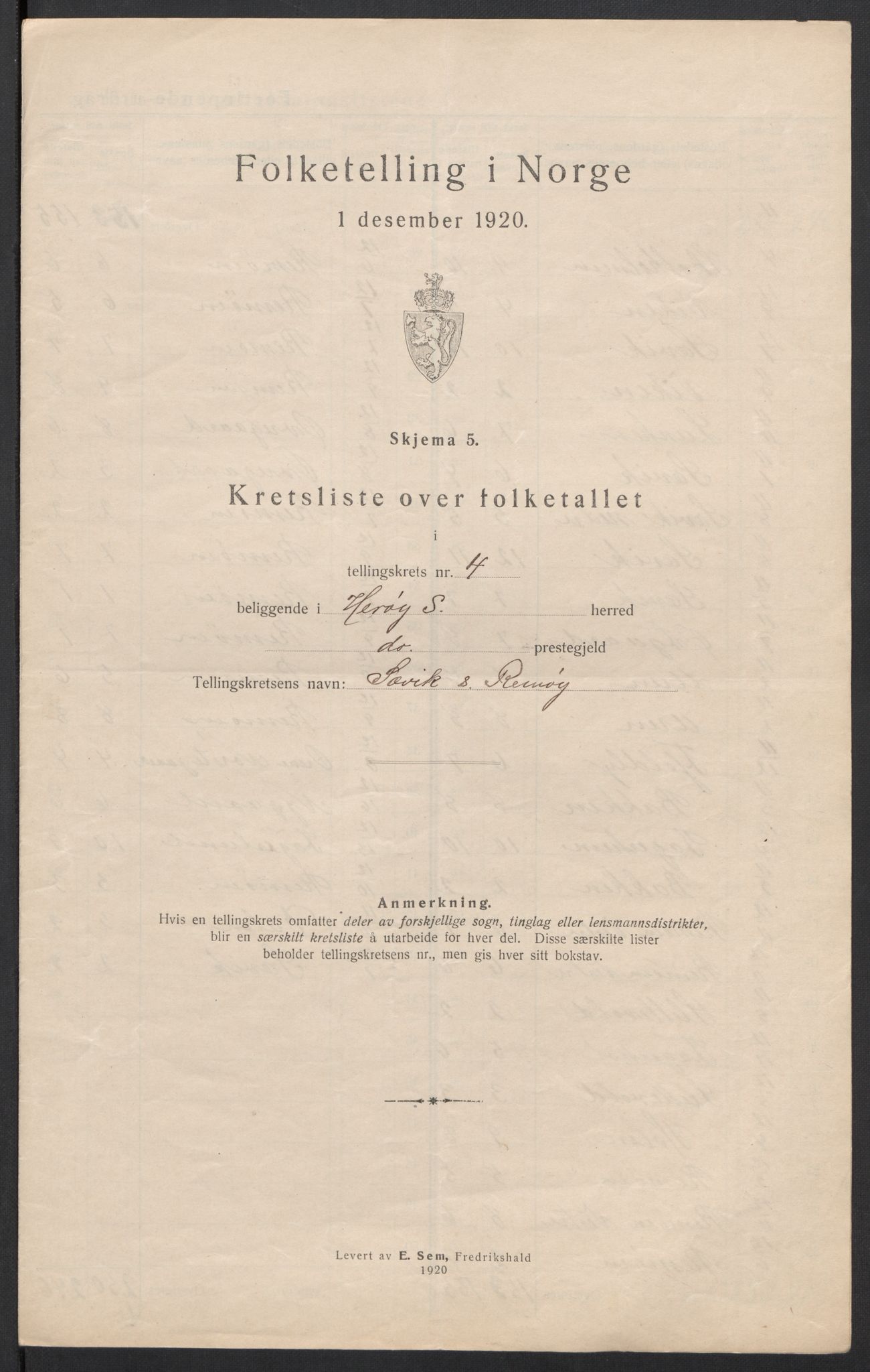 SAT, 1920 census for Herøy (MR), 1920, p. 15