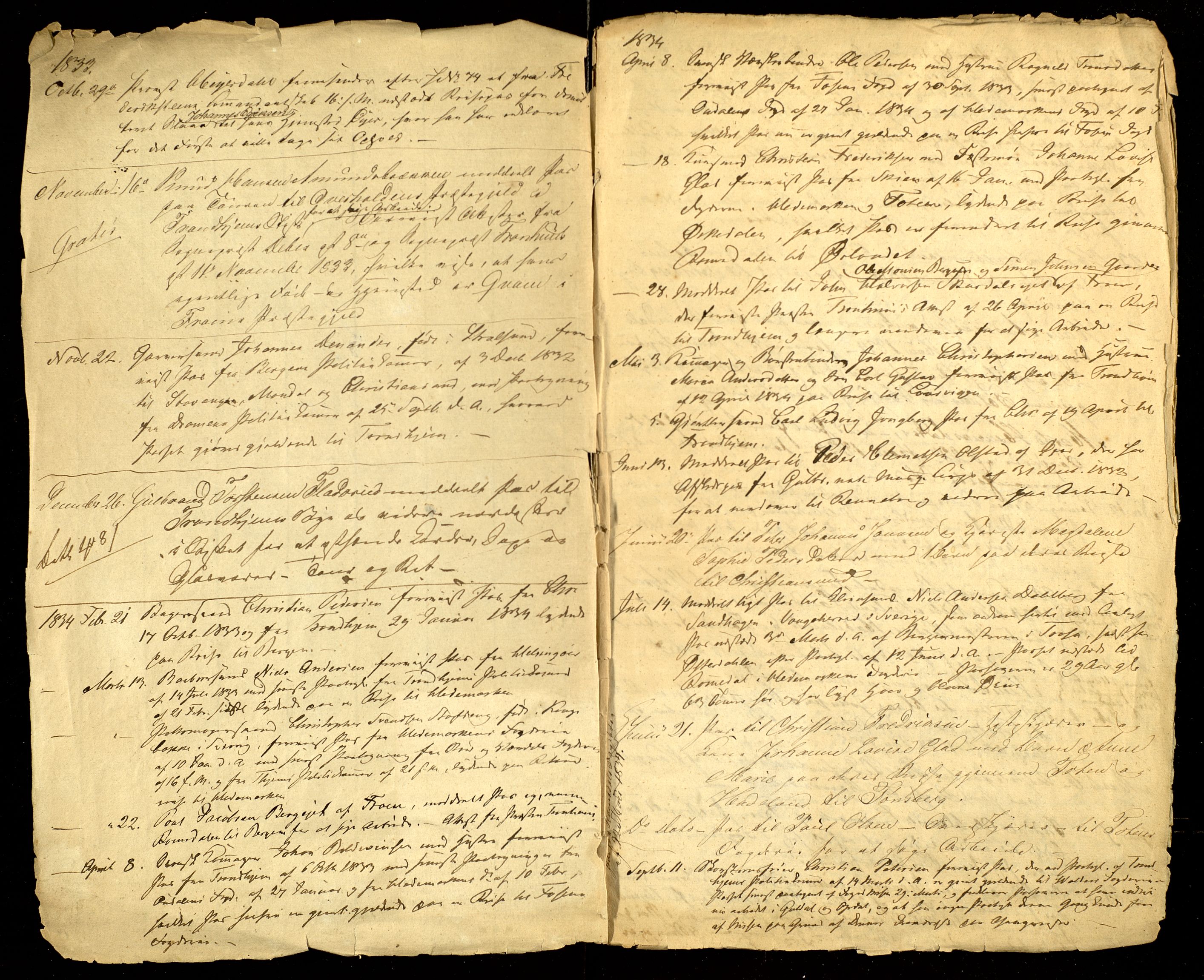 Gudbrandsdalen fogderi, AV/SAH-FOGDO-002/L/La/L0001: Passjournal, 1833-1837