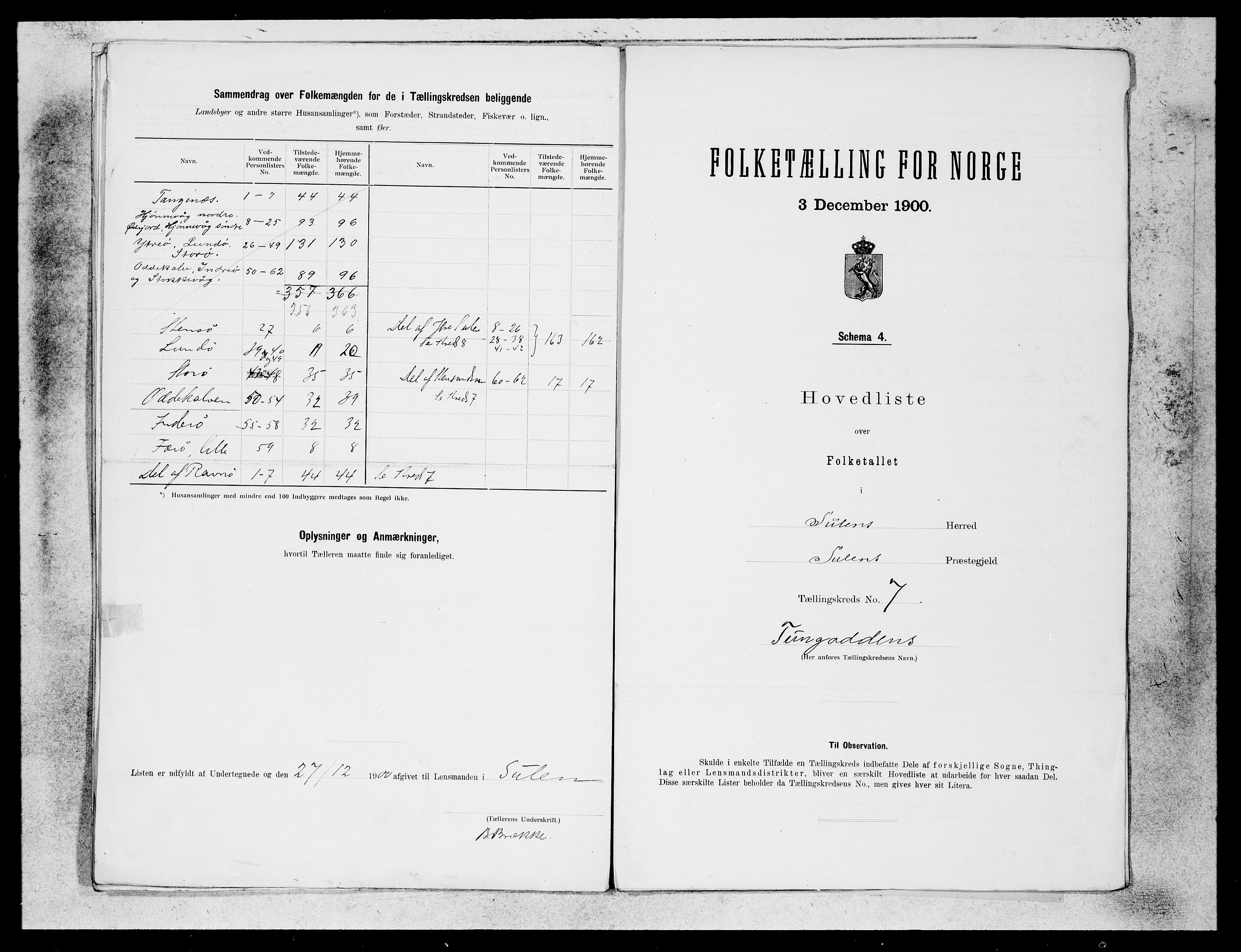 SAB, 1900 census for Solund, 1900, p. 13