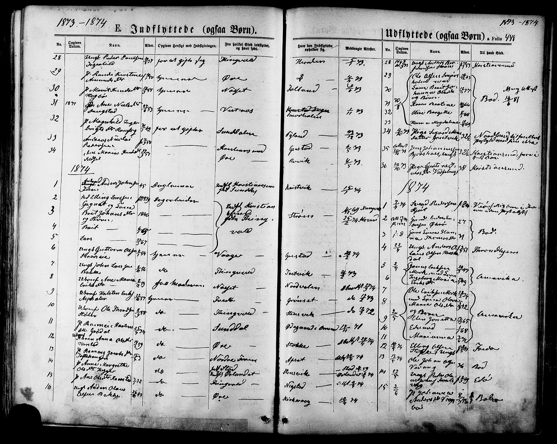 Ministerialprotokoller, klokkerbøker og fødselsregistre - Møre og Romsdal, SAT/A-1454/568/L0805: Parish register (official) no. 568A12 /1, 1869-1884, p. 448