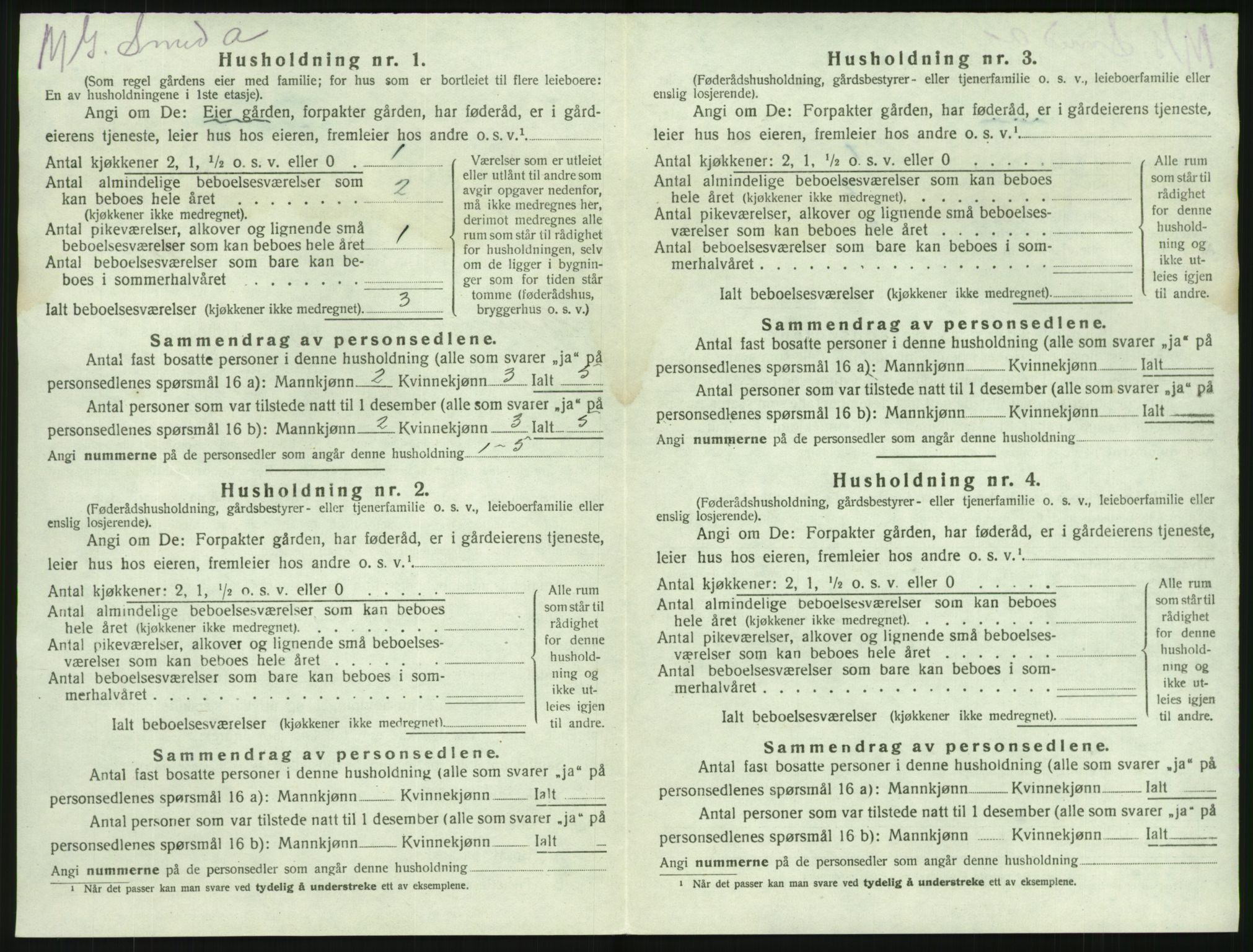 SAKO, 1920 census for Brunlanes, 1920, p. 1222