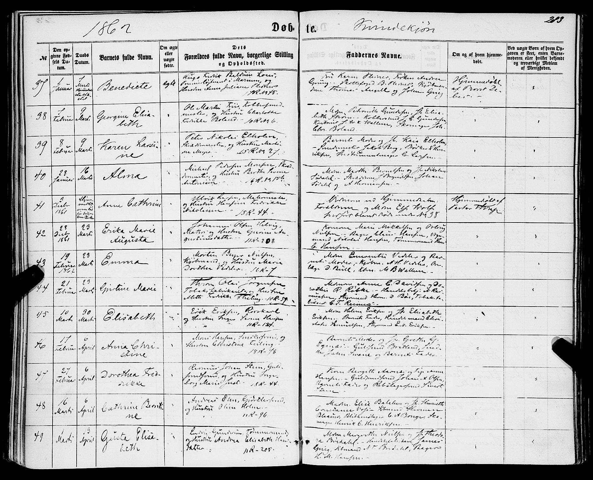 Domkirken sokneprestembete, AV/SAB-A-74801/H/Haa/L0021: Parish register (official) no. B 4, 1859-1871, p. 283