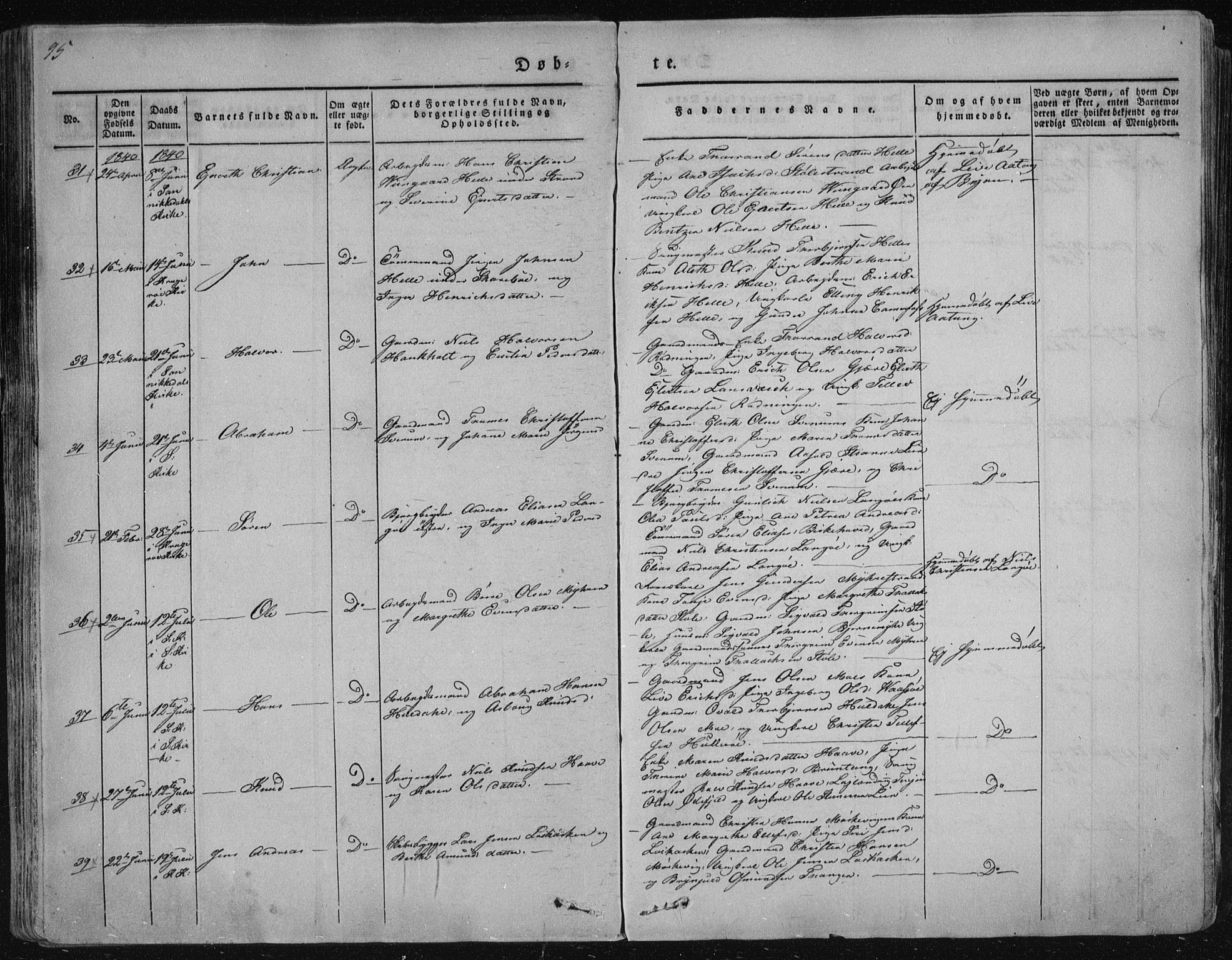 Sannidal kirkebøker, AV/SAKO-A-296/F/Fa/L0006: Parish register (official) no. 6, 1831-1847, p. 95