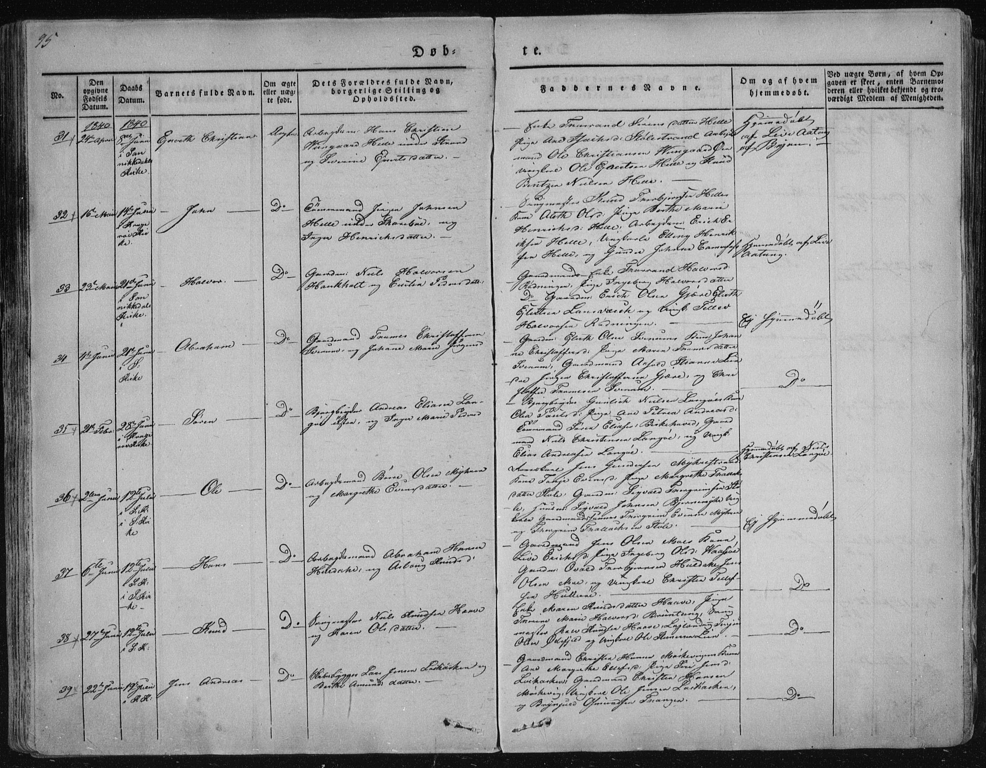 Sannidal kirkebøker, AV/SAKO-A-296/F/Fa/L0006: Parish register (official) no. 6, 1831-1847, p. 95