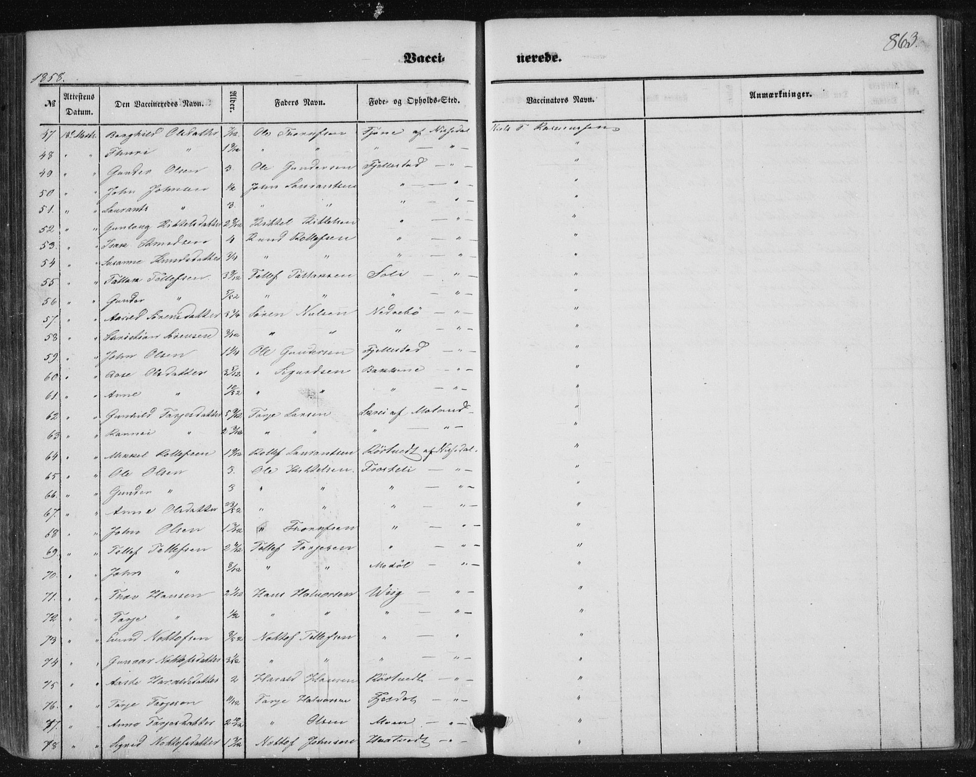 Nissedal kirkebøker, SAKO/A-288/F/Fa/L0003: Parish register (official) no. I 3, 1846-1870, p. 862-863