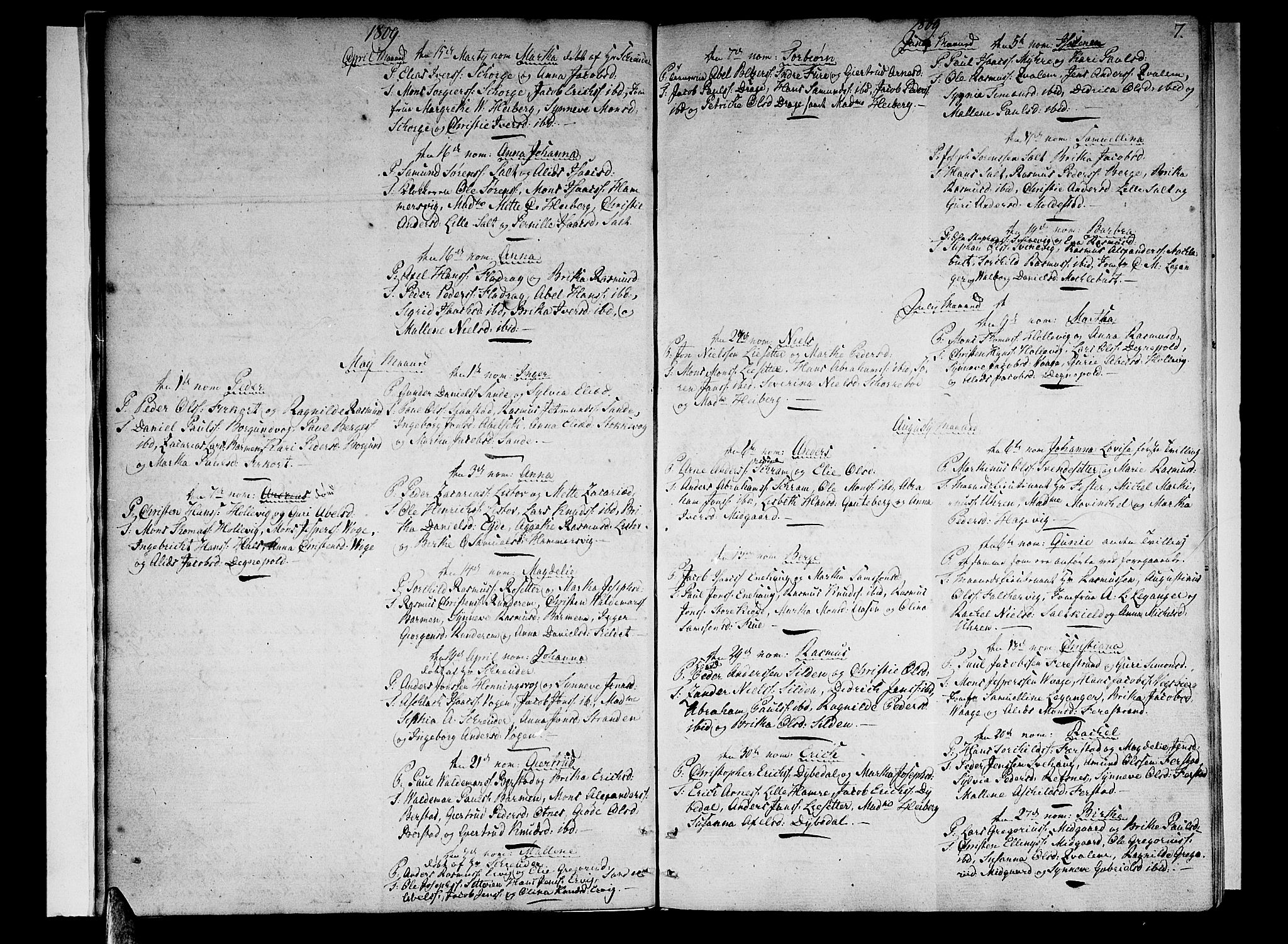 Selje sokneprestembete, AV/SAB-A-99938/H/Ha/Haa/Haaa: Parish register (official) no. A 7, 1807-1816, p. 7