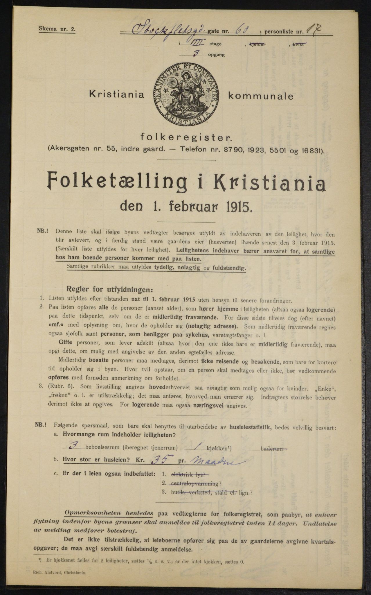 OBA, Municipal Census 1915 for Kristiania, 1915, p. 102464