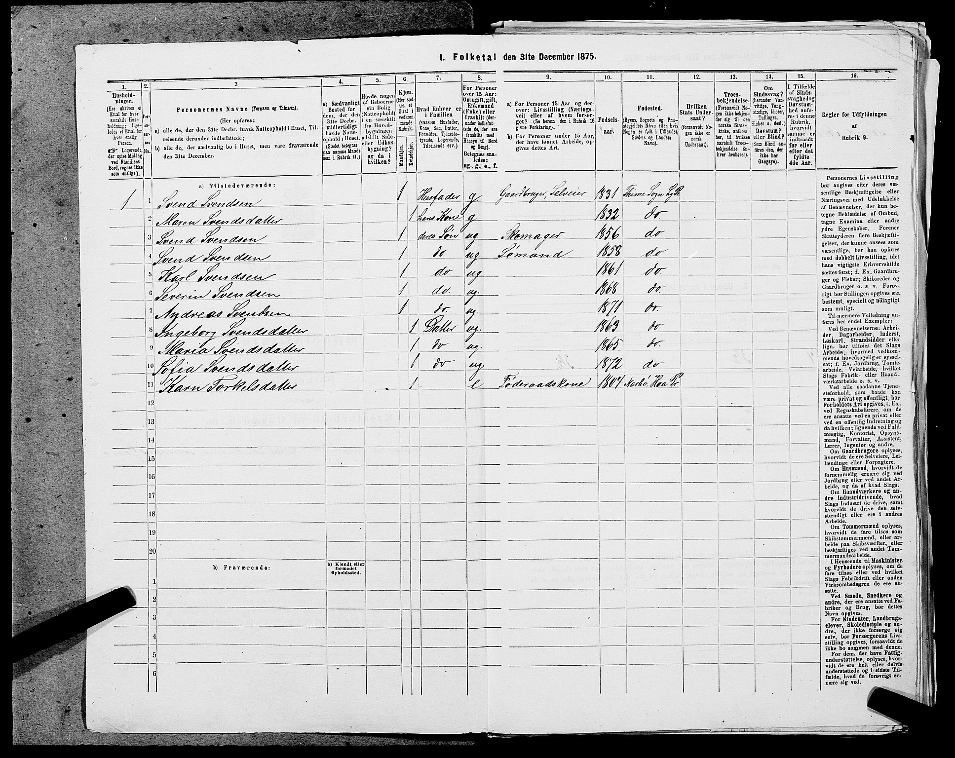 SAST, 1875 census for 1121P Lye, 1875, p. 473