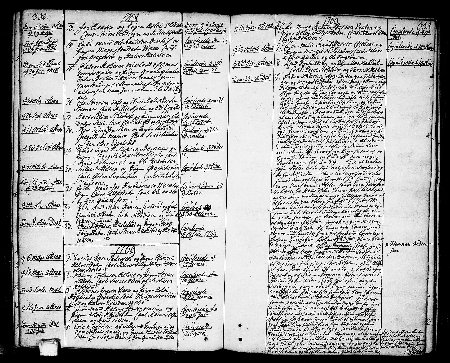 Tinn kirkebøker, AV/SAKO-A-308/F/Fa/L0002: Parish register (official) no. I 2, 1757-1810, p. 332-333