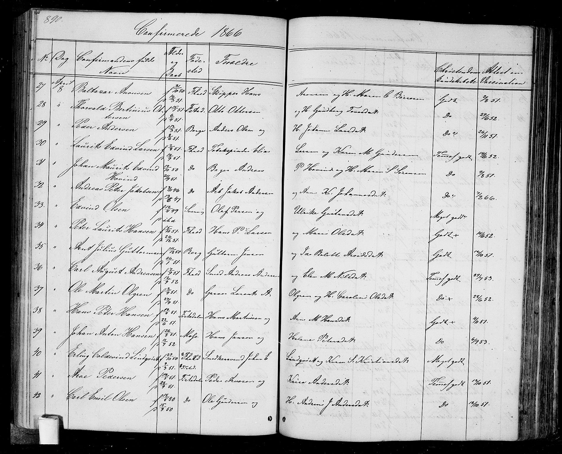 Halden prestekontor Kirkebøker, SAO/A-10909/G/Ga/L0005b: Parish register (copy) no. 5B, 1864-1868, p. 890