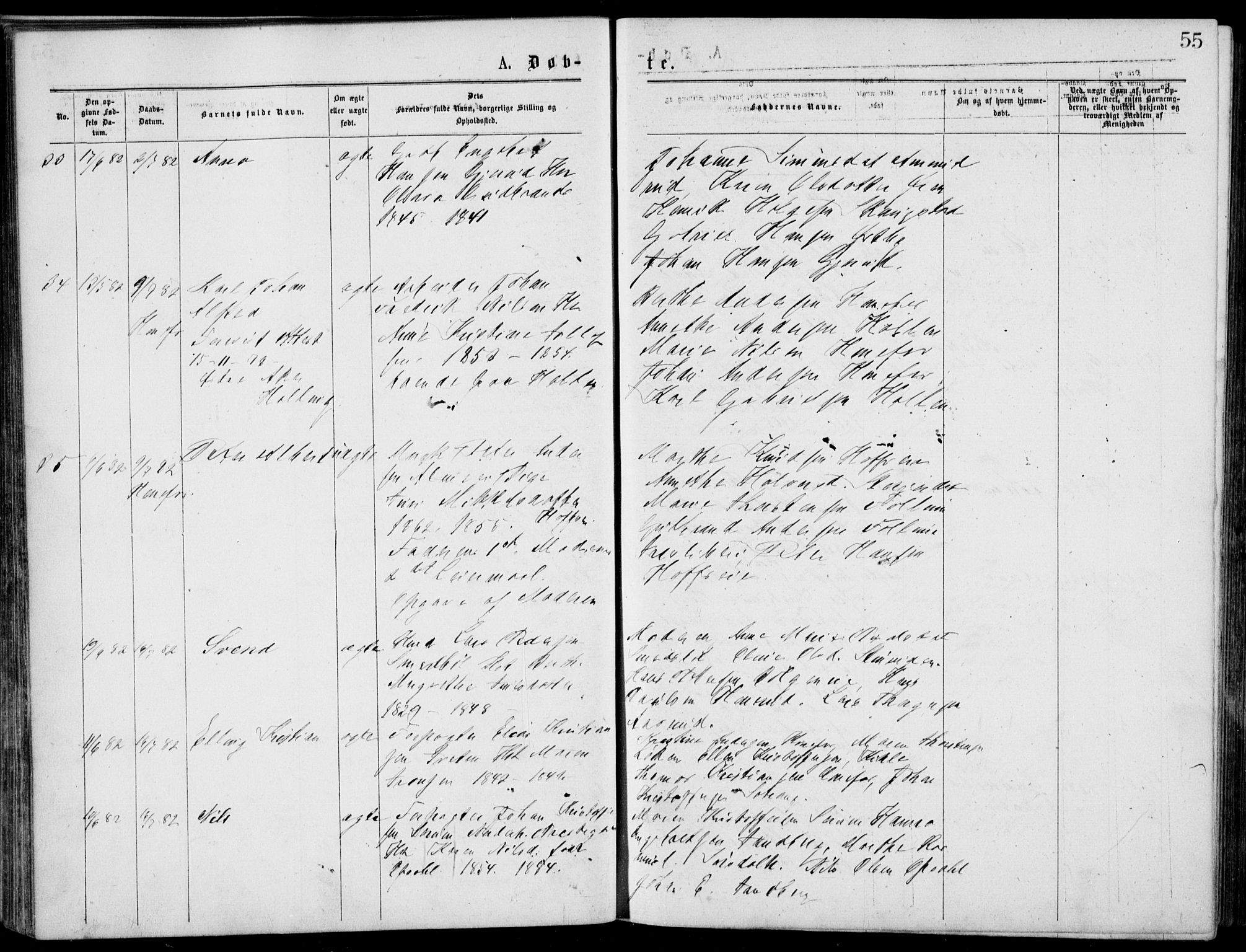 Norderhov kirkebøker, AV/SAKO-A-237/G/Gb/L0001: Parish register (copy) no. II 1, 1876-1899, p. 55