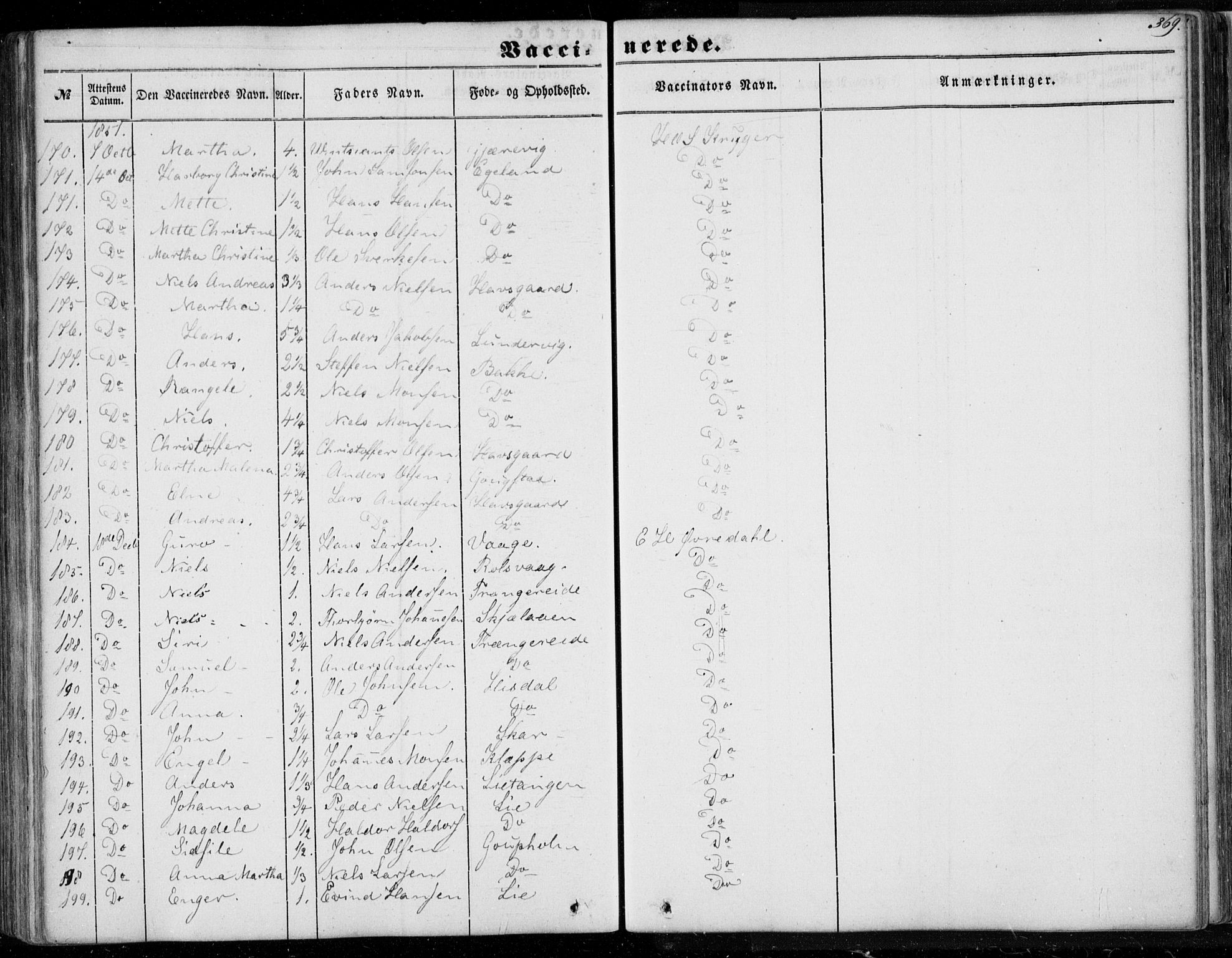 Os sokneprestembete, AV/SAB-A-99929: Parish register (official) no. A 16, 1851-1859, p. 369