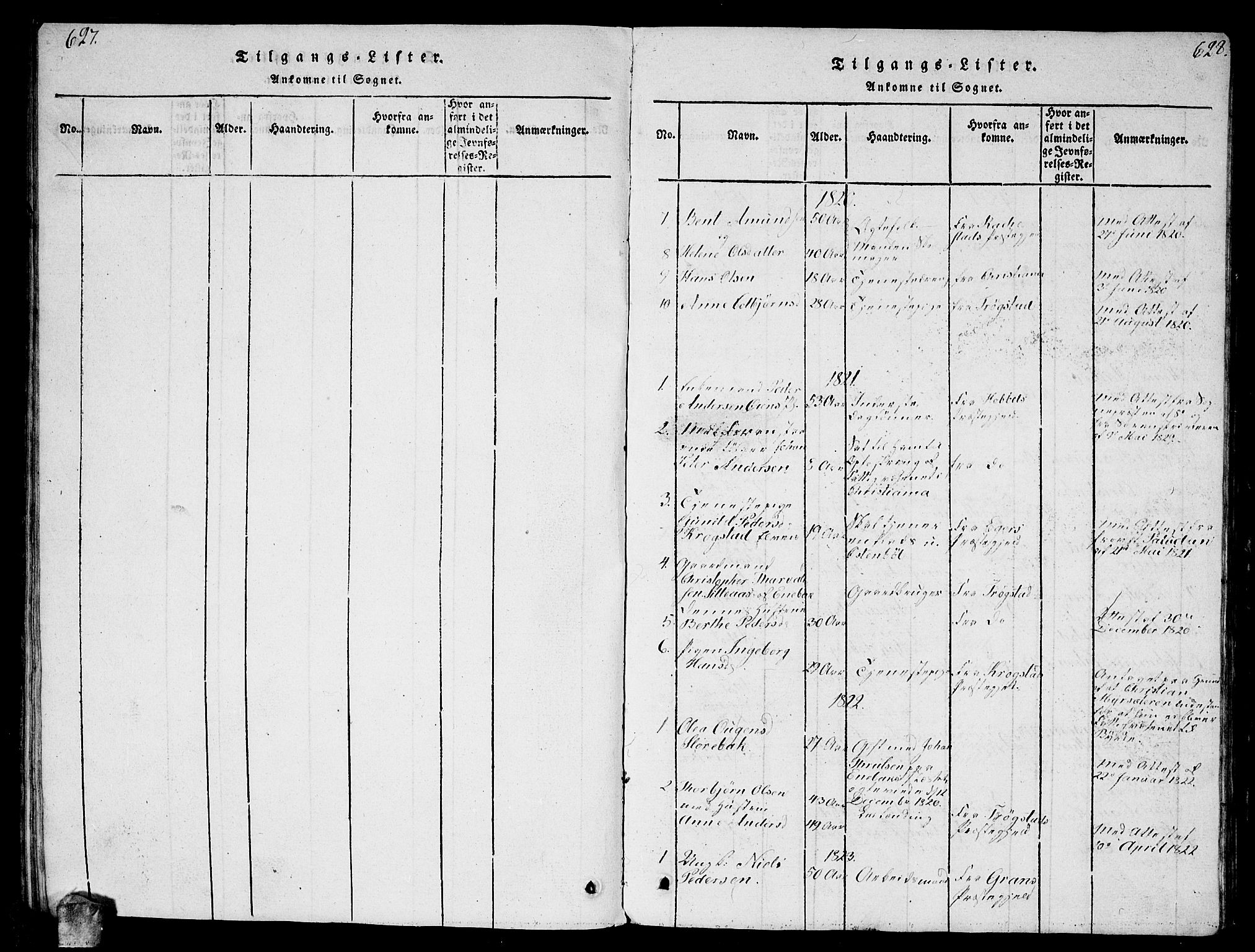 Enebakk prestekontor Kirkebøker, AV/SAO-A-10171c/G/Ga/L0001: Parish register (copy) no. I 1, 1815-1833, p. 627-628