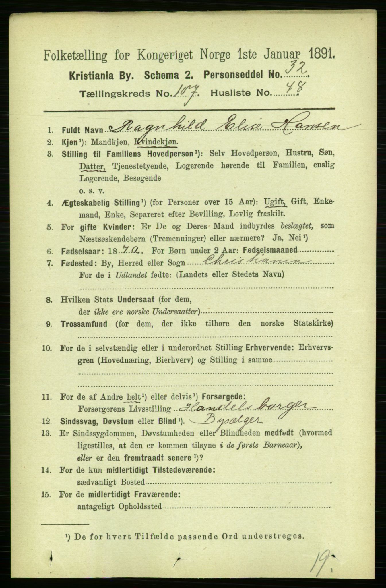 RA, 1891 census for 0301 Kristiania, 1891, p. 55308