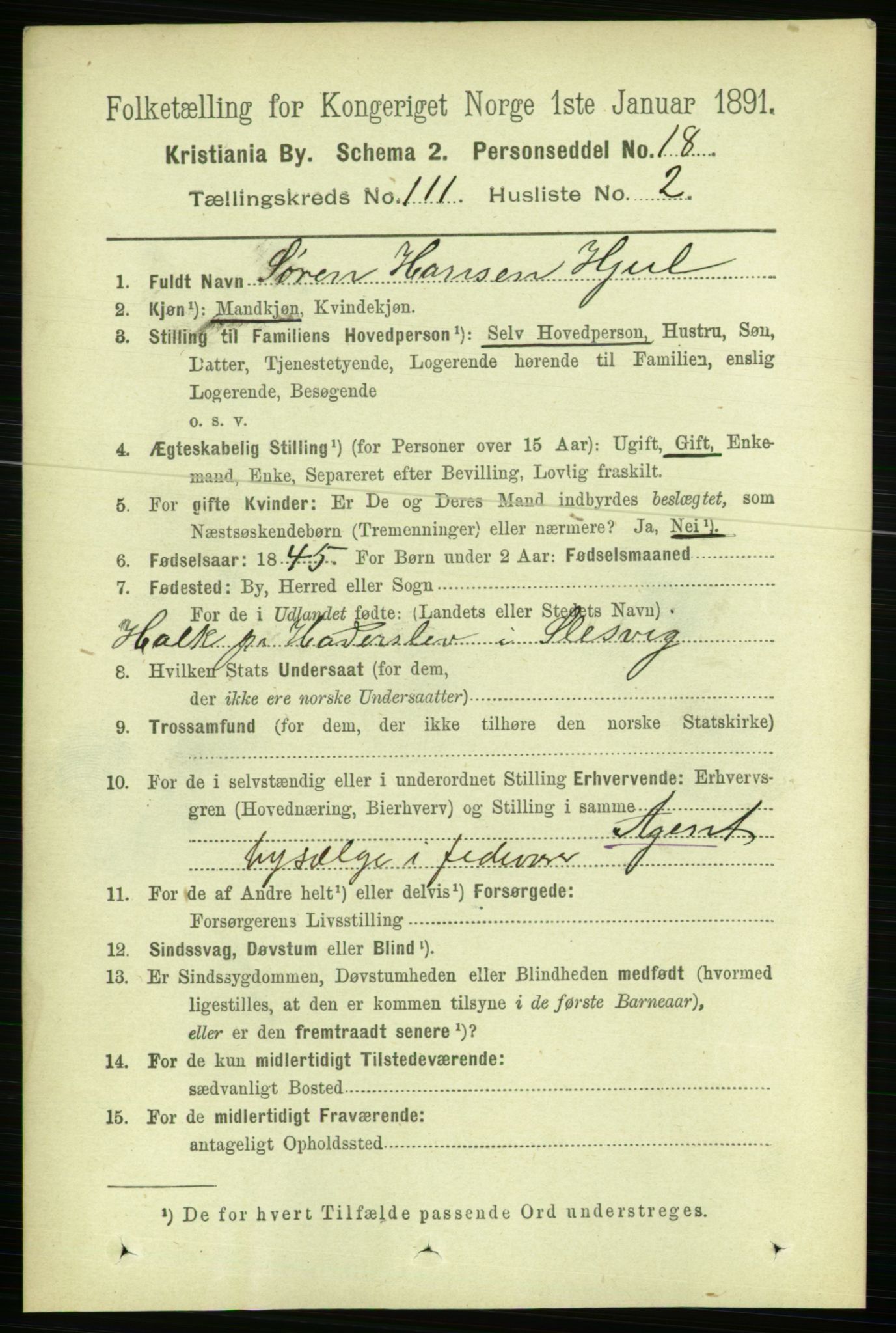 RA, 1891 census for 0301 Kristiania, 1891, p. 57942