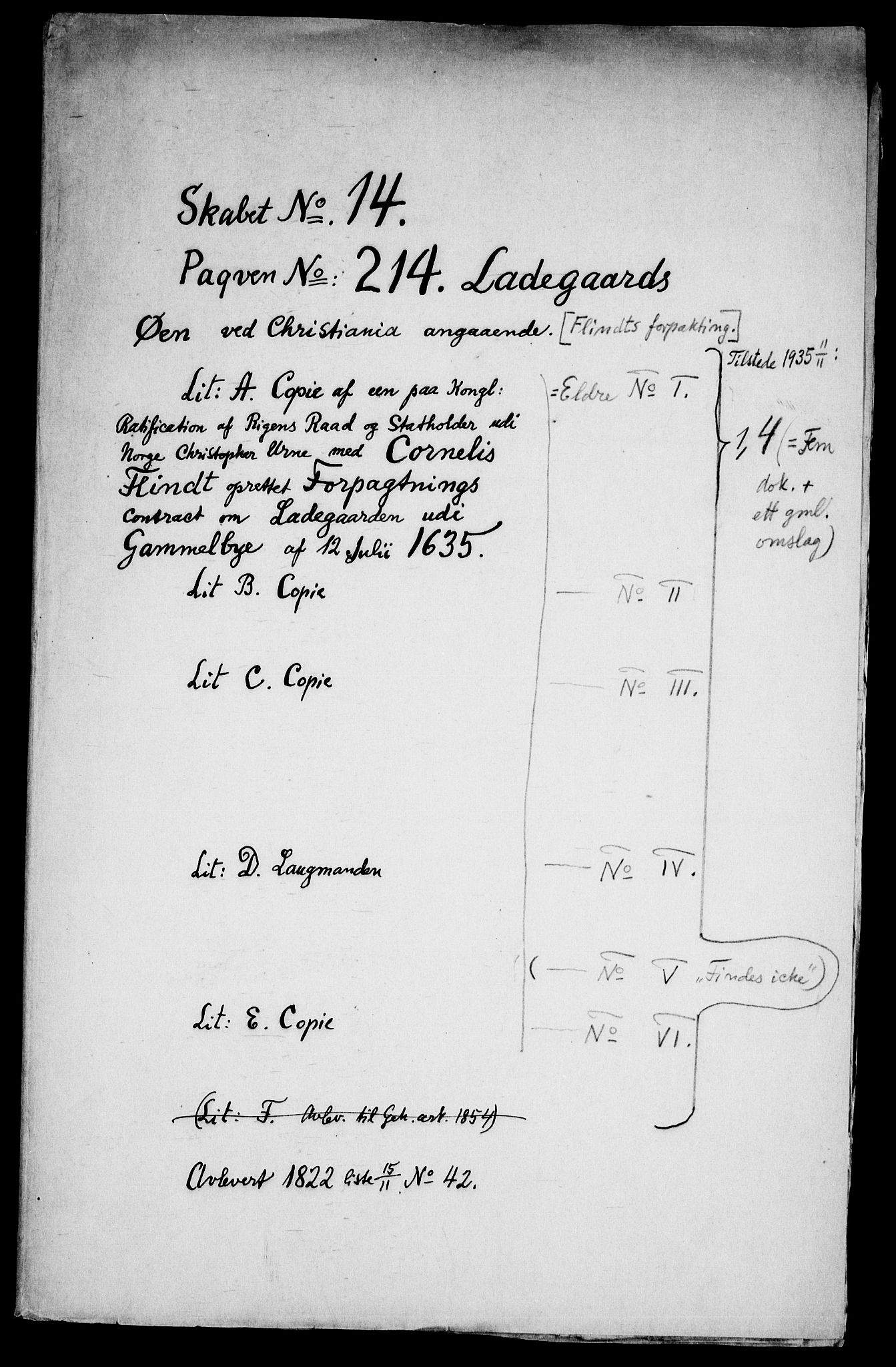 Danske Kanselli, Skapsaker, AV/RA-EA-4061/F/L0064: Skap 14, pakke 214-306, 1591-1731, p. 2