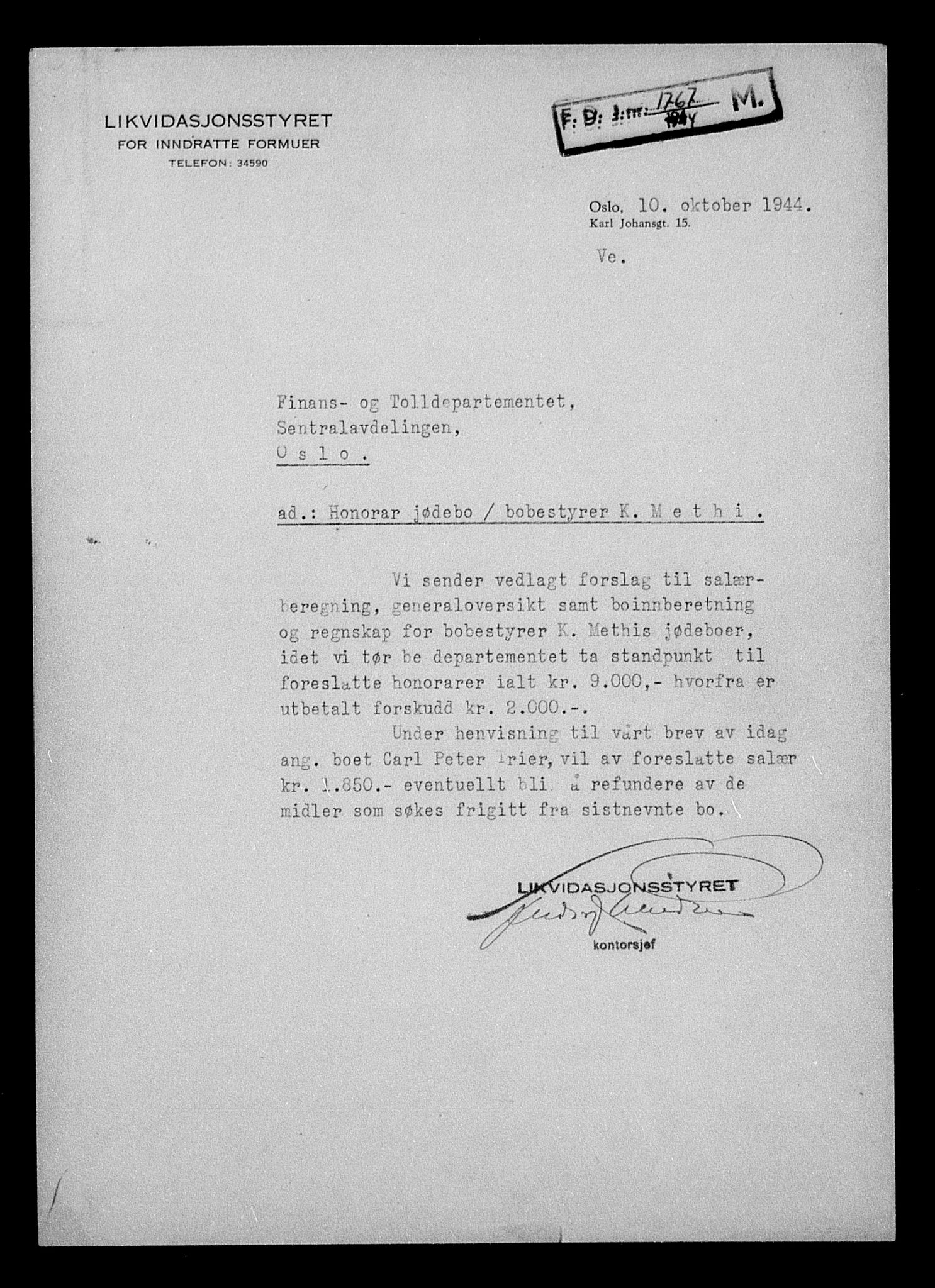 Justisdepartementet, Tilbakeføringskontoret for inndratte formuer, AV/RA-S-1564/H/Hc/Hcc/L0984: --, 1945-1947, p. 480