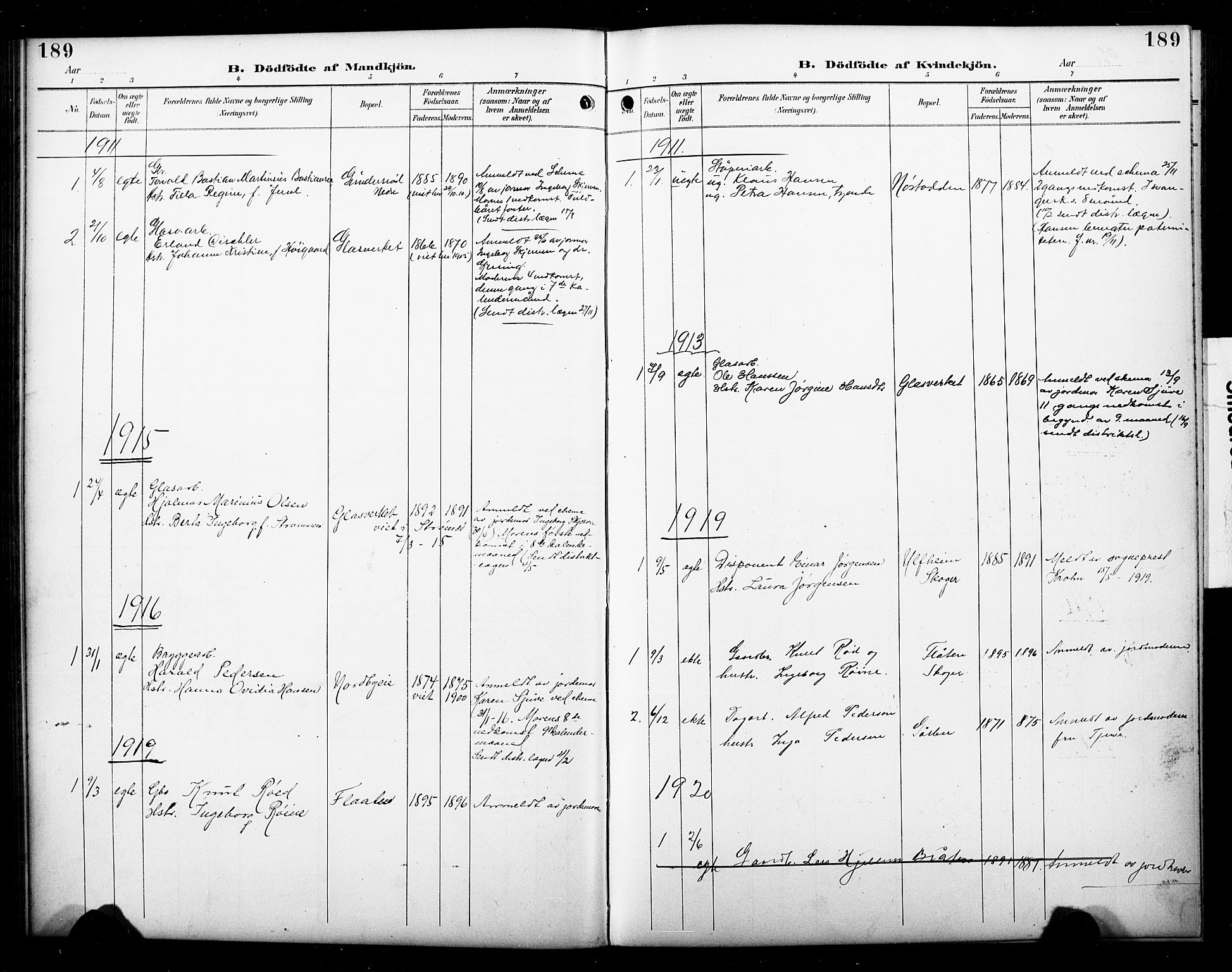 Skoger kirkebøker, AV/SAKO-A-59/G/Ga/L0003: Parish register (copy) no. I 3, 1900-1927, p. 189