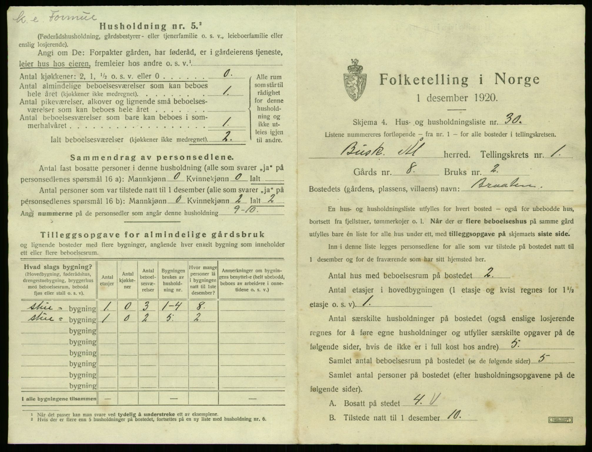 SAKO, 1920 census for Ål, 1920, p. 1396