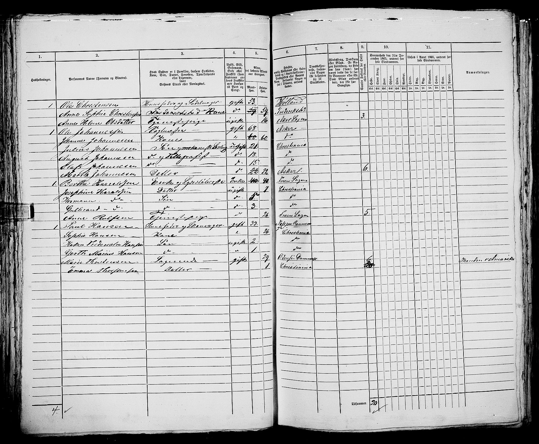 RA, 1865 census for Kristiania, 1865, p. 3241