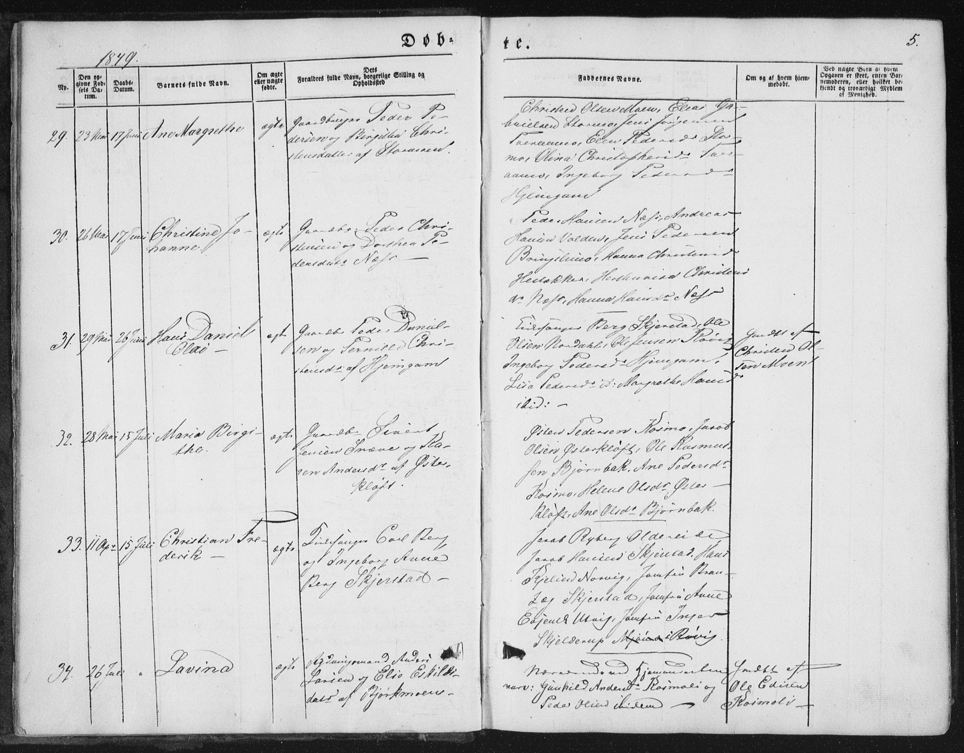 Ministerialprotokoller, klokkerbøker og fødselsregistre - Nordland, AV/SAT-A-1459/852/L0738: Parish register (official) no. 852A08, 1849-1865, p. 5