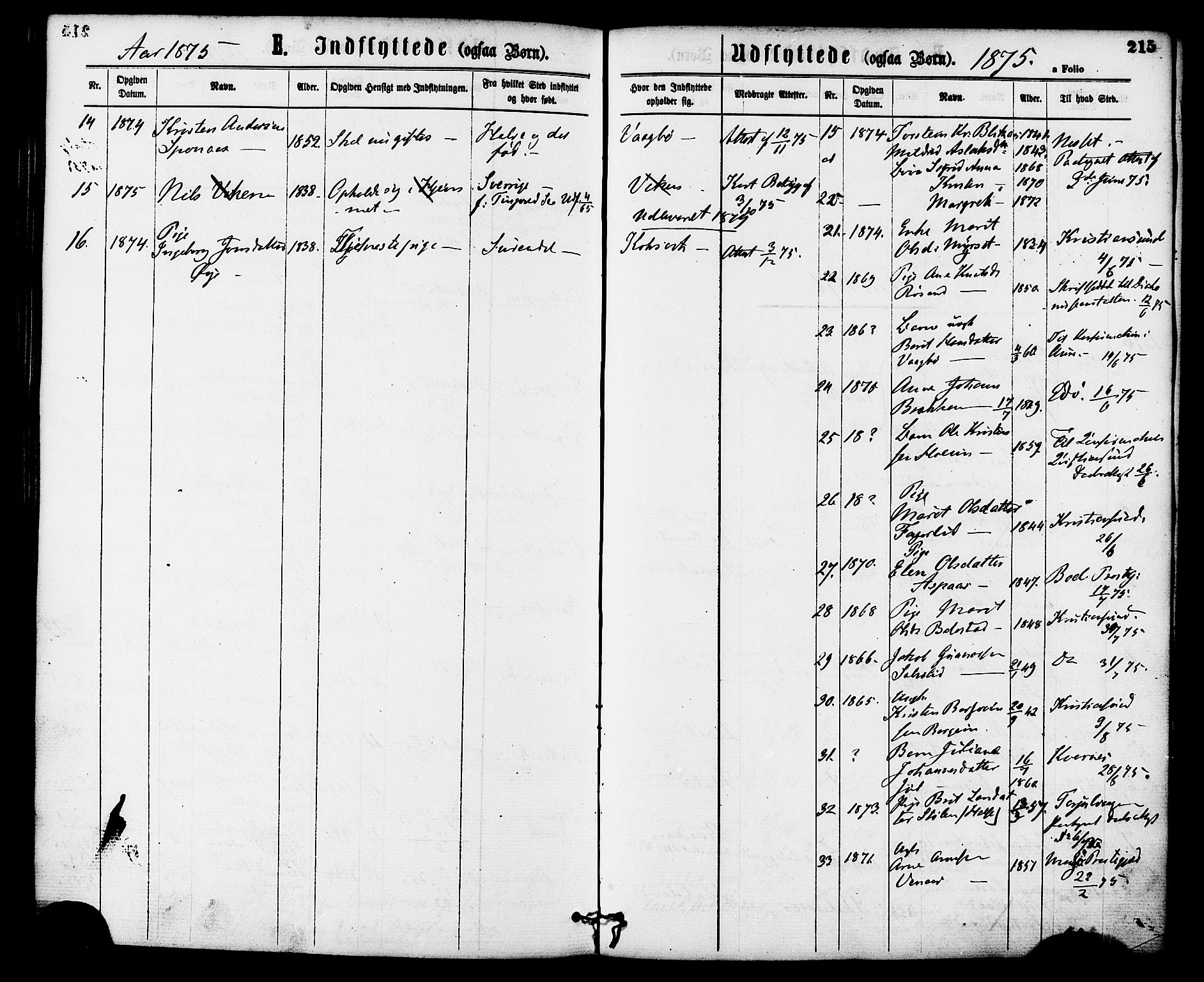 Ministerialprotokoller, klokkerbøker og fødselsregistre - Møre og Romsdal, AV/SAT-A-1454/586/L0986: Parish register (official) no. 586A12, 1867-1878, p. 215