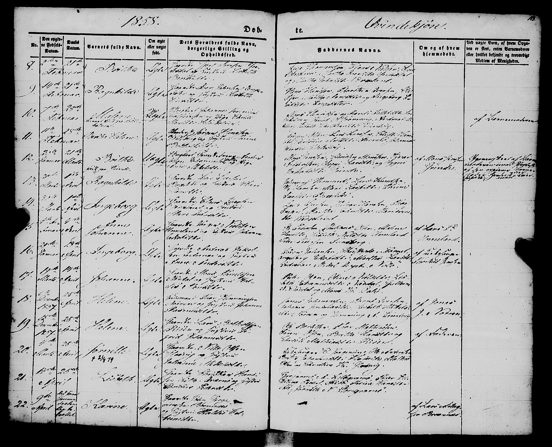 Gulen sokneprestembete, AV/SAB-A-80201/H/Haa/Haaa/L0021: Parish register (official) no. A 21, 1848-1858, p. 113