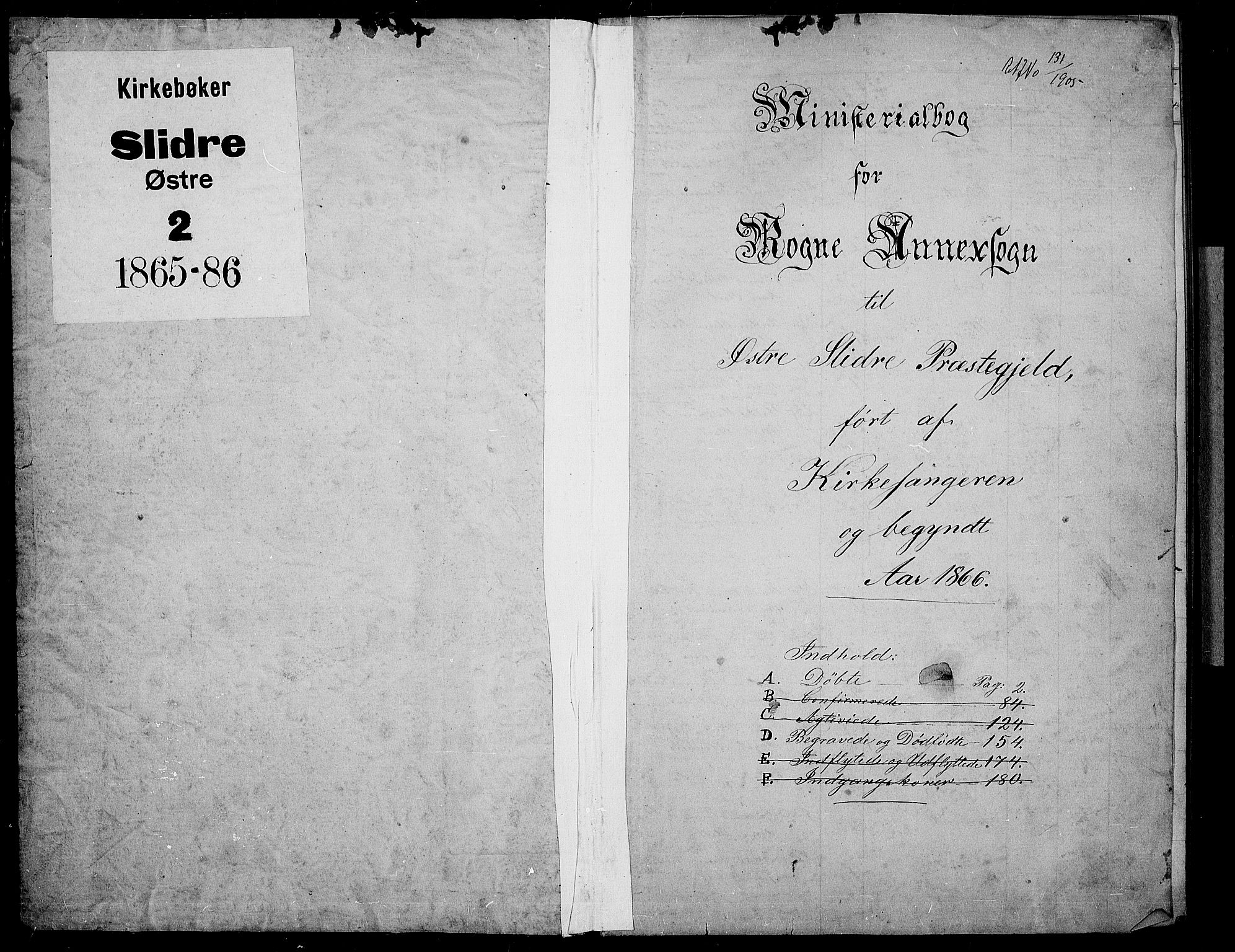 Øystre Slidre prestekontor, SAH/PREST-138/H/Ha/Hab/L0003: Parish register (copy) no. 3, 1866-1886, p. 0-1