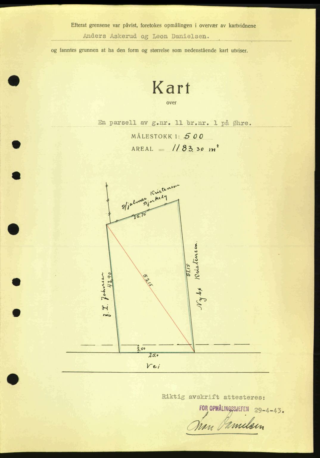 Tønsberg sorenskriveri, AV/SAKO-A-130/G/Ga/Gaa/L0013: Mortgage book no. A13, 1943-1943, Diary no: : 1156/1943