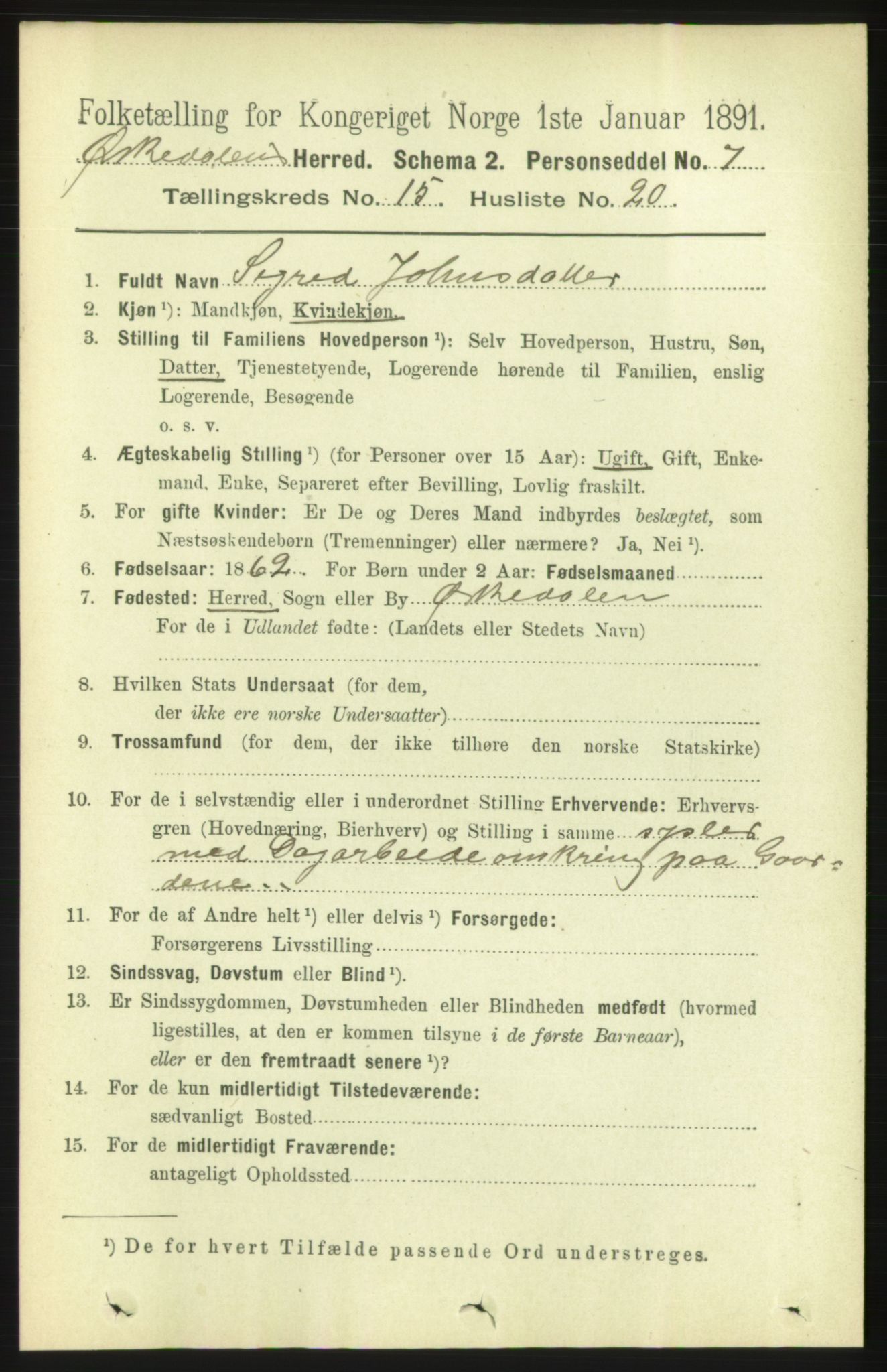 RA, 1891 census for 1638 Orkdal, 1891, p. 7033