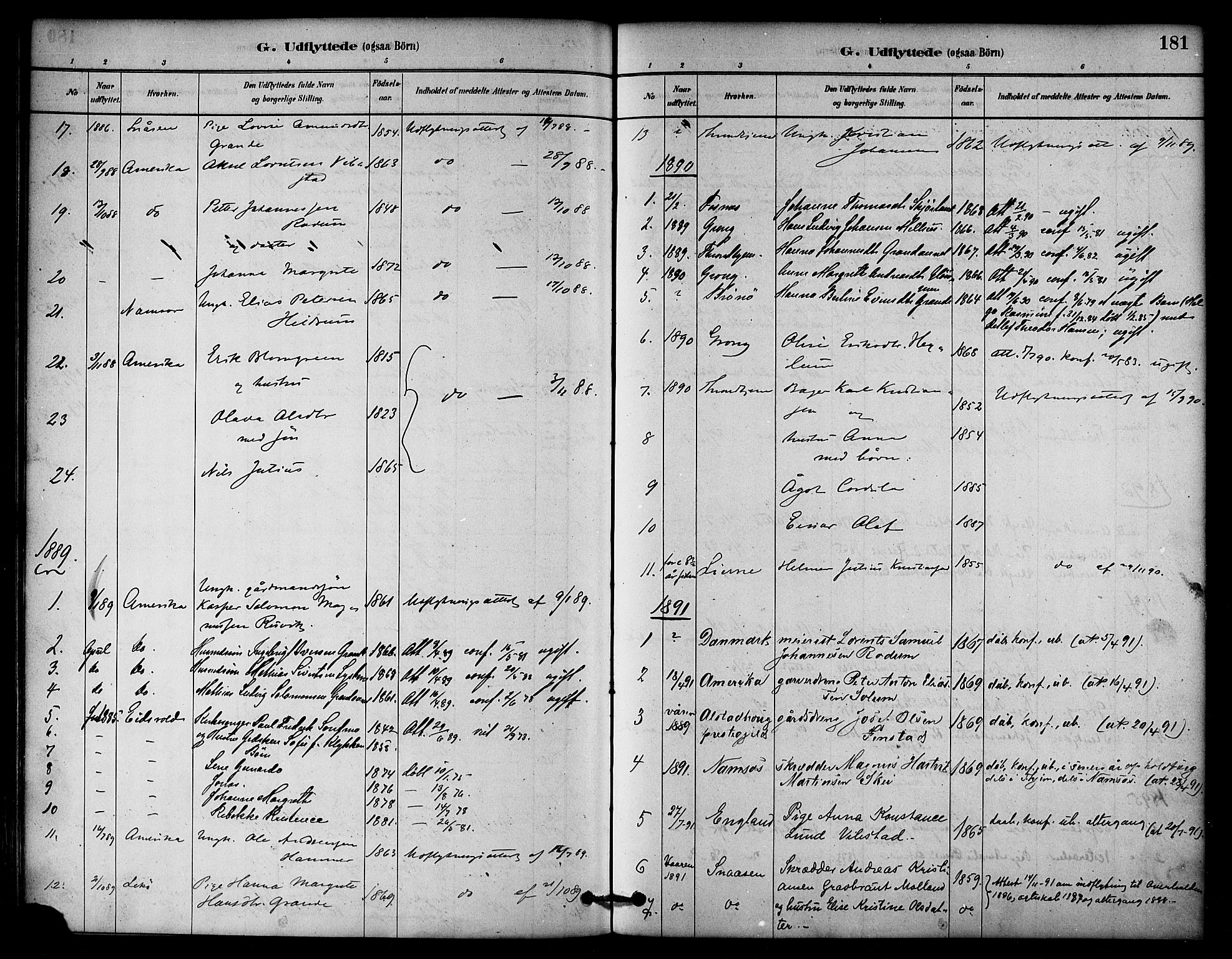 Ministerialprotokoller, klokkerbøker og fødselsregistre - Nord-Trøndelag, SAT/A-1458/764/L0555: Parish register (official) no. 764A10, 1881-1896, p. 181