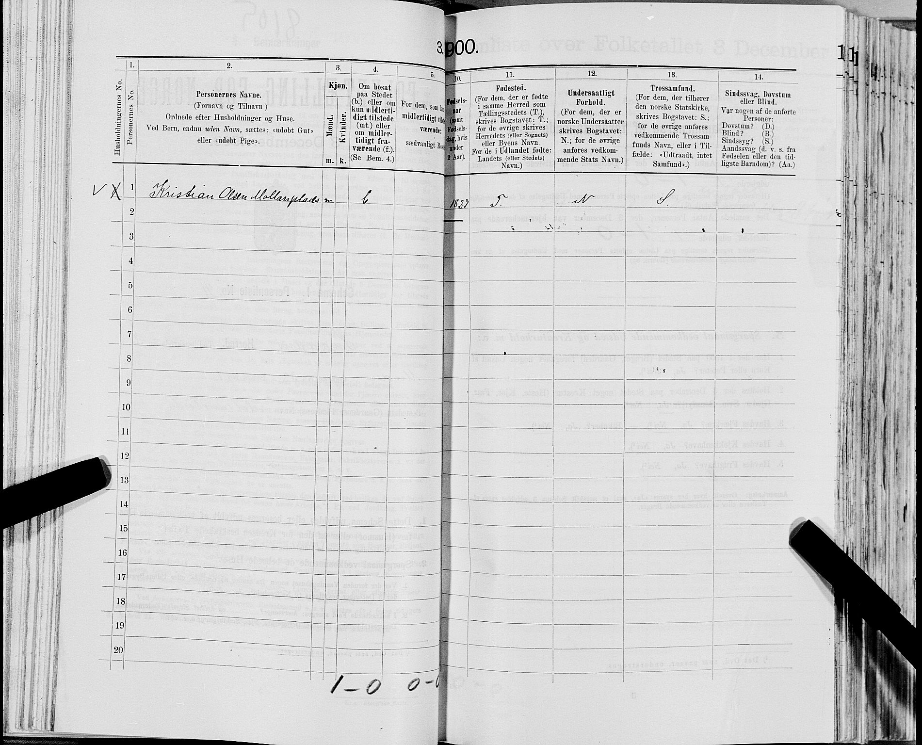SAT, 1900 census for Snåsa, 1900, p. 688