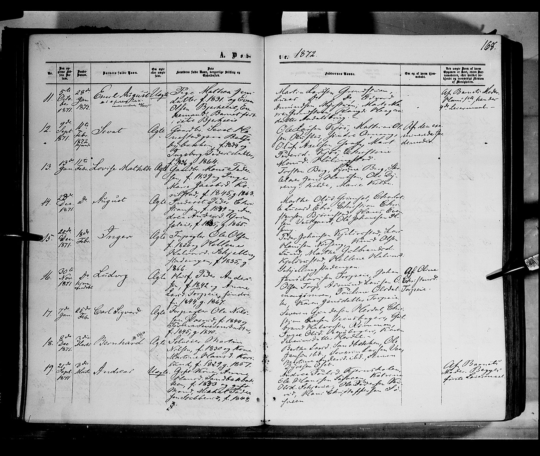 Løten prestekontor, AV/SAH-PREST-022/K/Ka/L0008: Parish register (official) no. 8, 1860-1877, p. 168