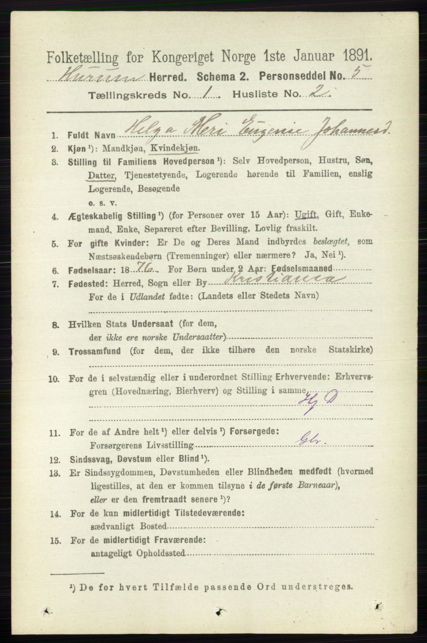 RA, 1891 census for 0628 Hurum, 1891, p. 91