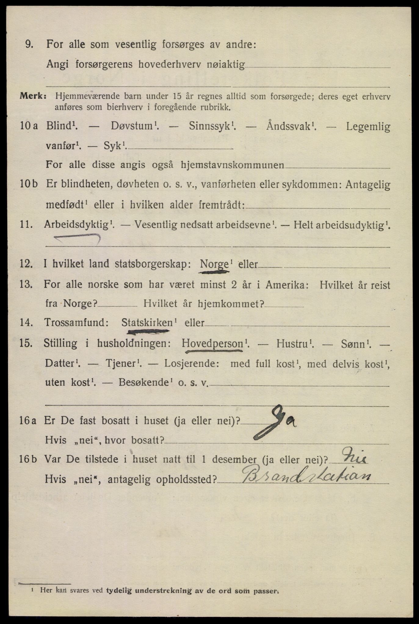 SAKO, 1920 census for Kragerø, 1920, p. 6664