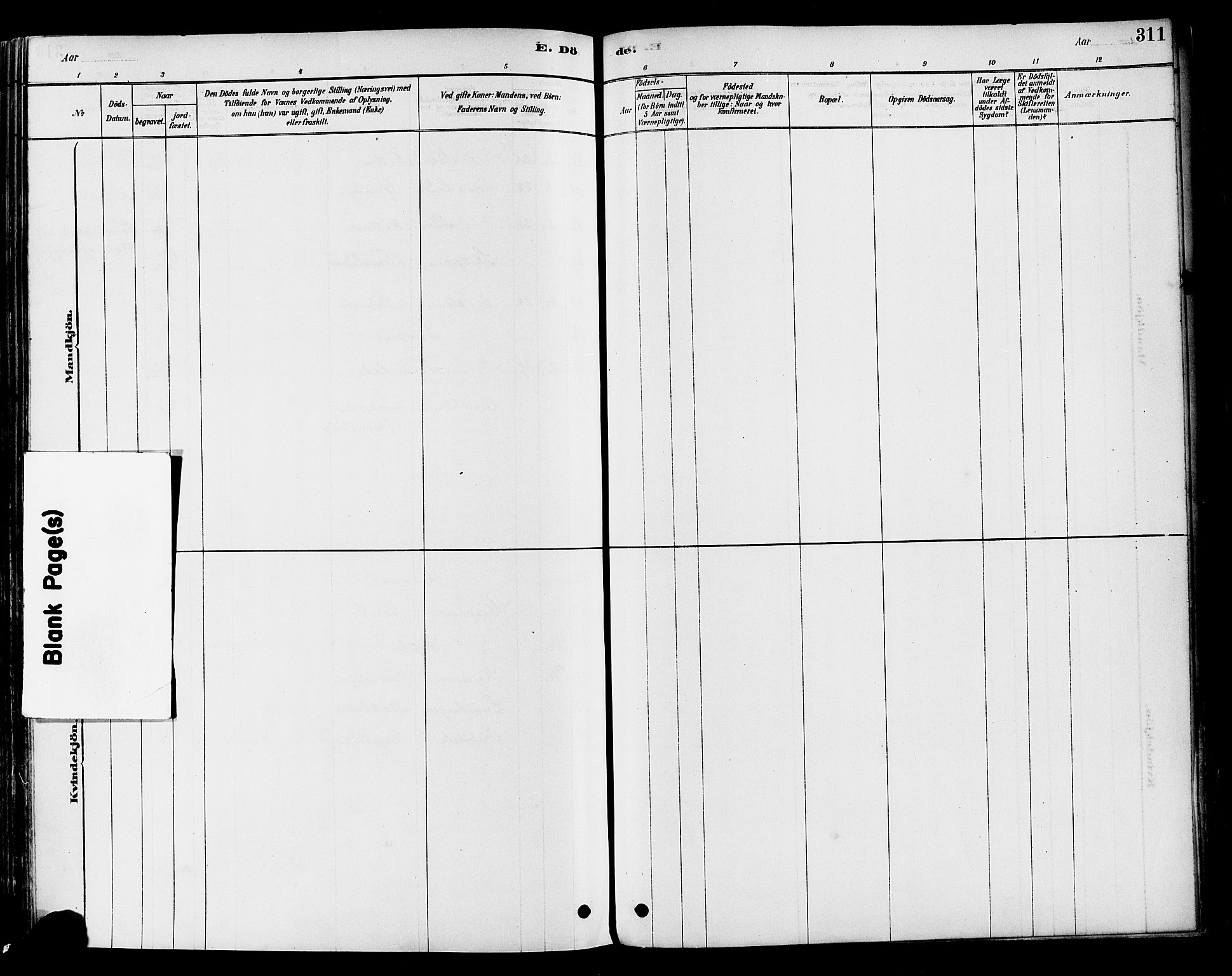 Vestre Toten prestekontor, SAH/PREST-108/H/Ha/Haa/L0009: Parish register (official) no. 9, 1878-1894, p. 311